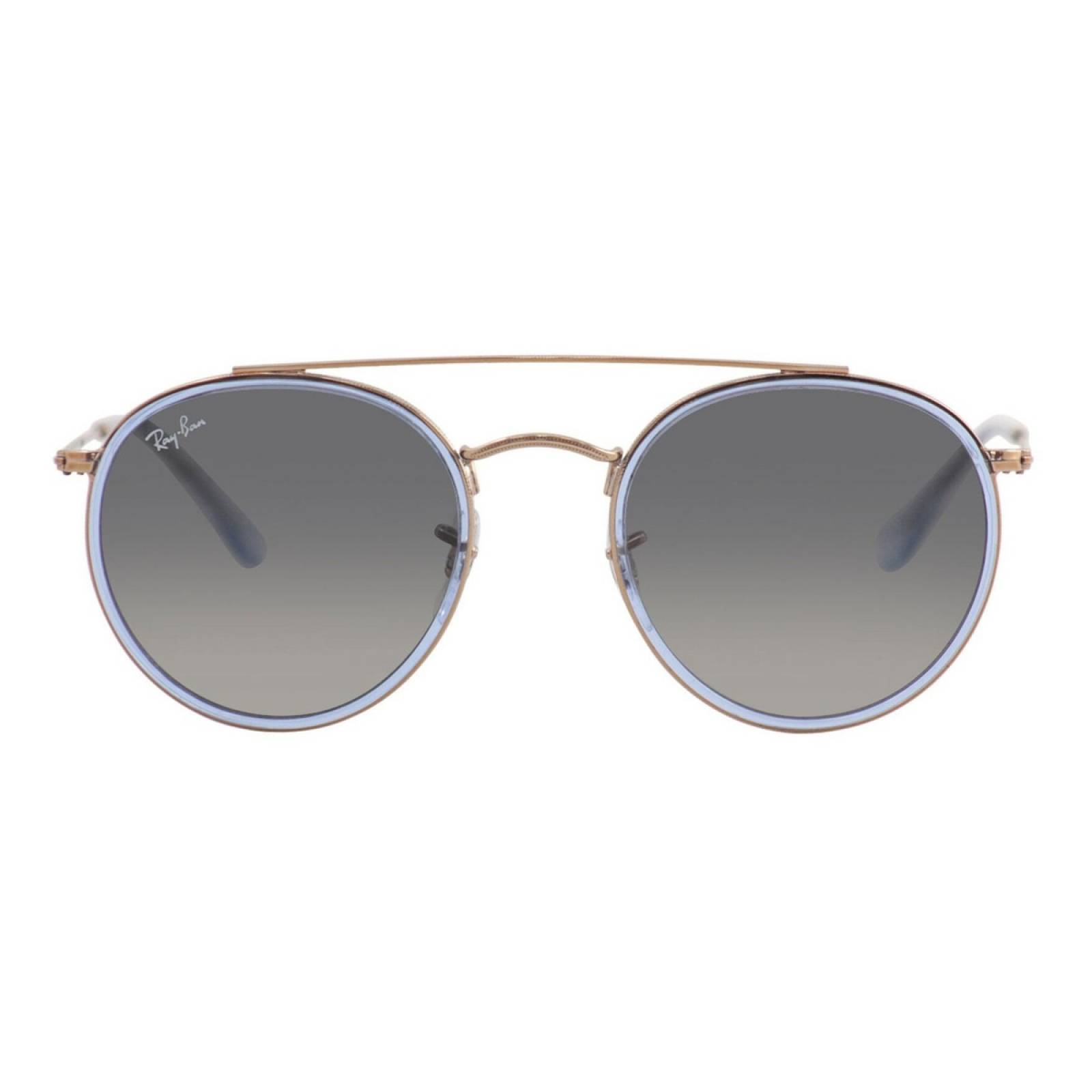 Ray Ban Rb3647n 906771 Round Double Bridge Gris degradado Original