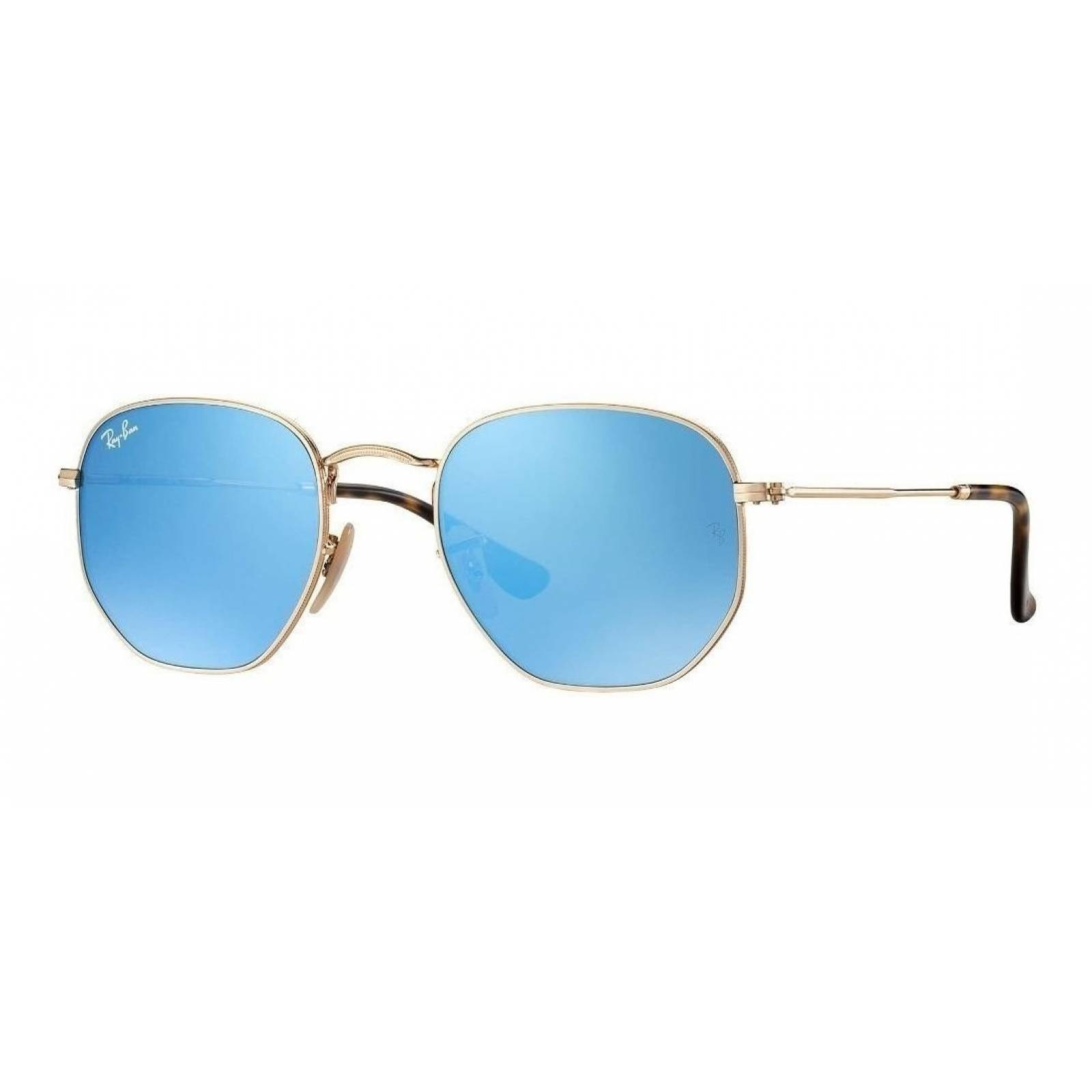 Ray Ban Rb3548n 001 9o Hexagonal Azul Espejo Degradado