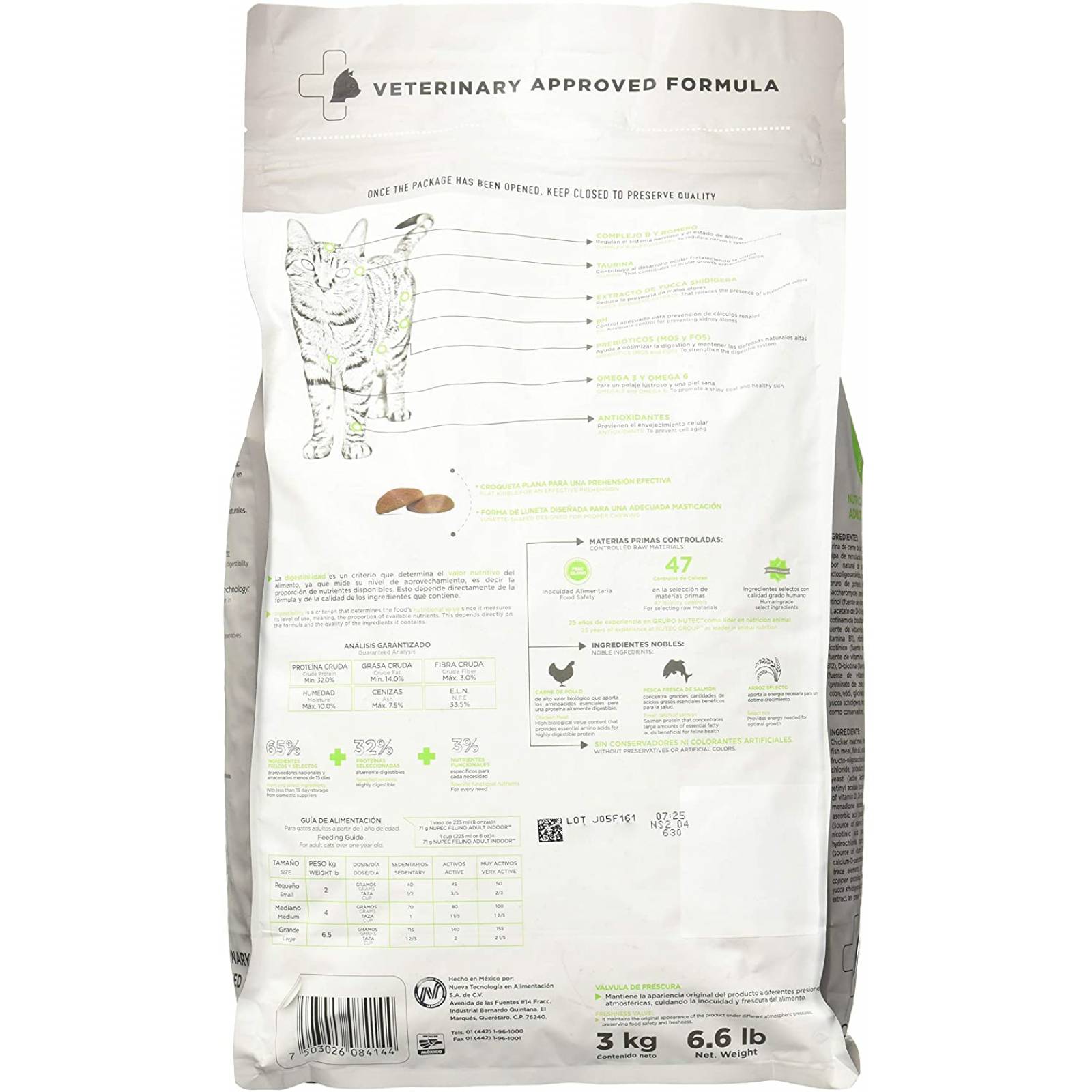 ALIMENTO PARA MASCOTA NUPEC FELINO ADULTO INDOOR 3KG