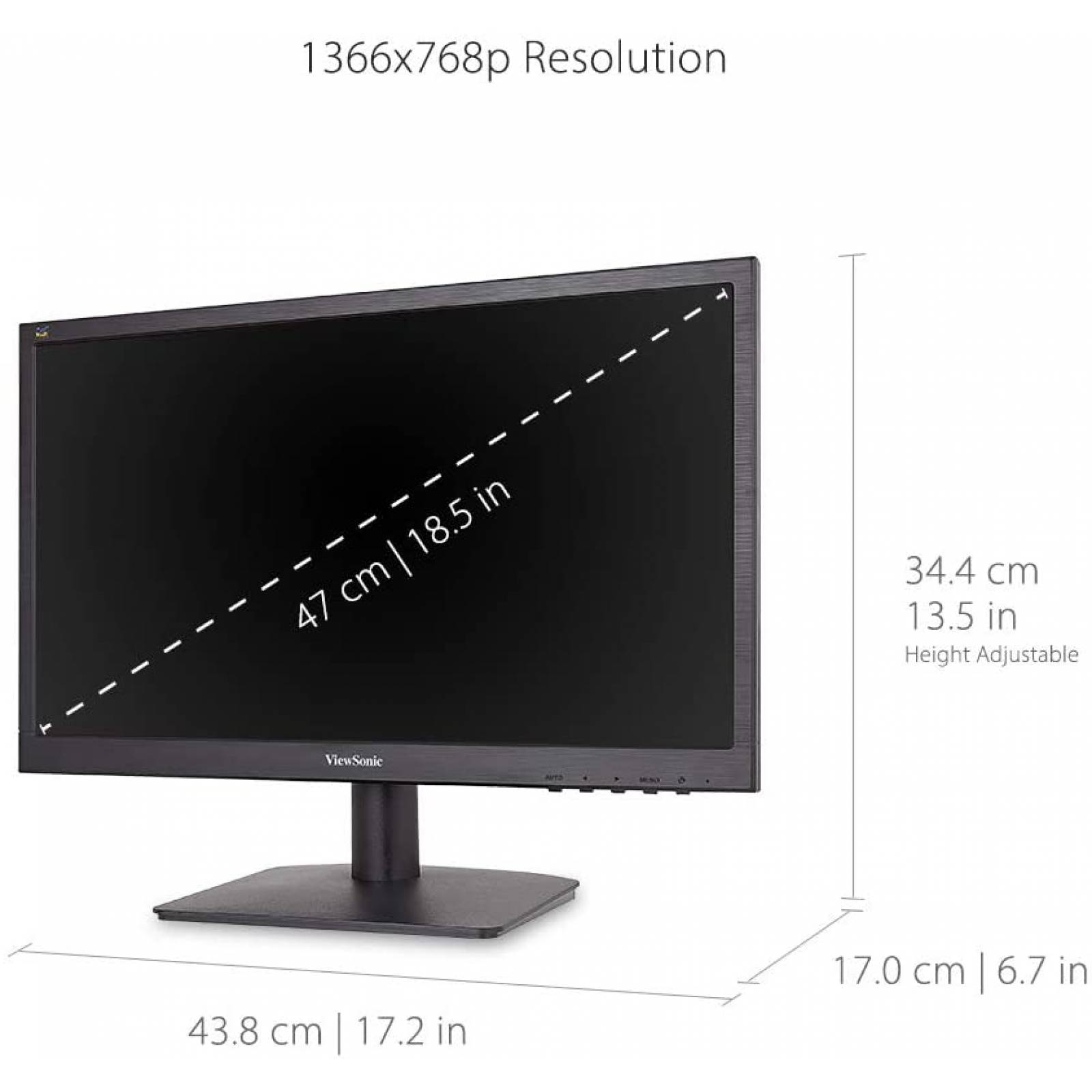 MONITOR LED 19 RESOLUCION 1366X768 RELACION DE ASPECTO 16:9