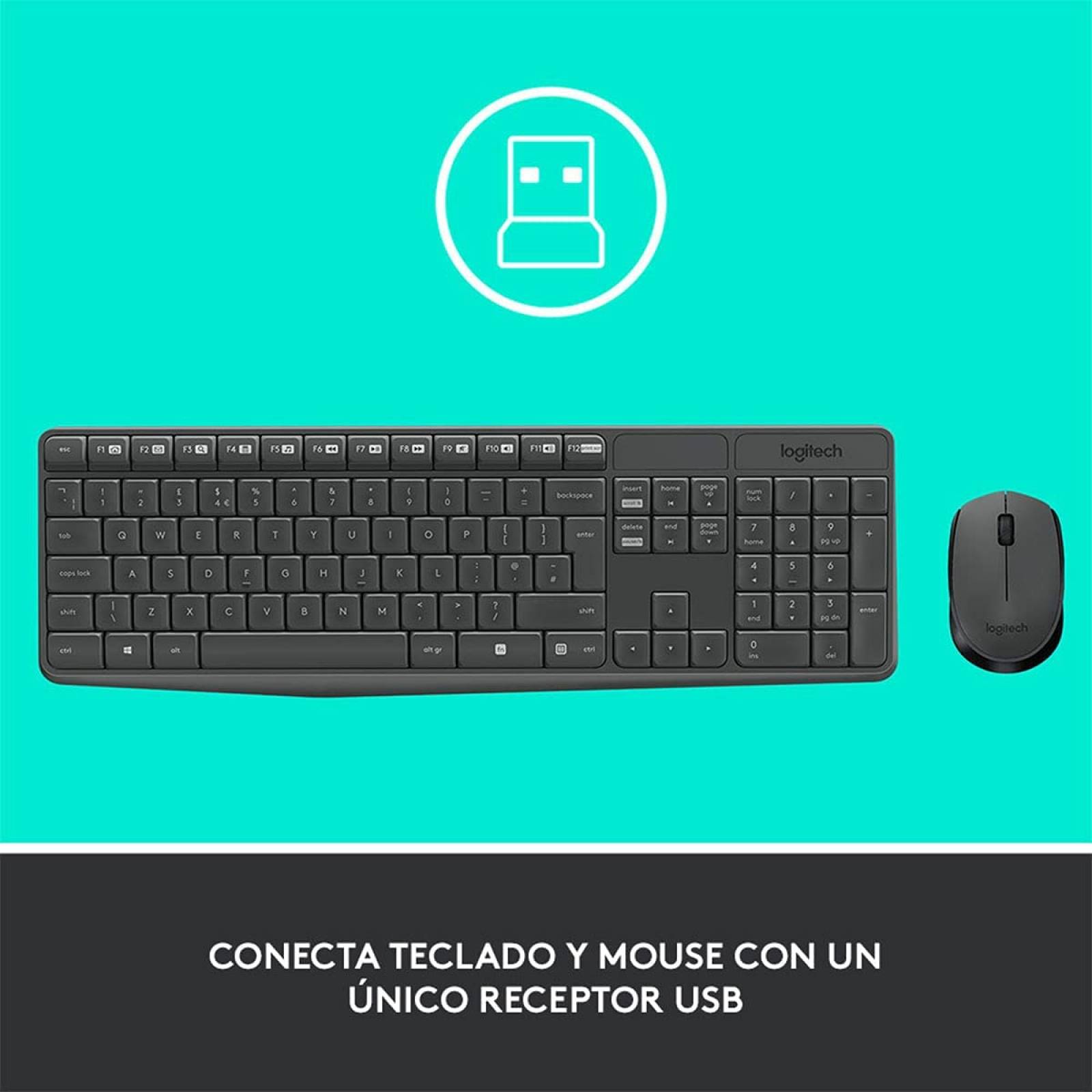 KIT LOGITECH MK235 TECLADO Y MOUSE INALAMBRICO (920-007901)