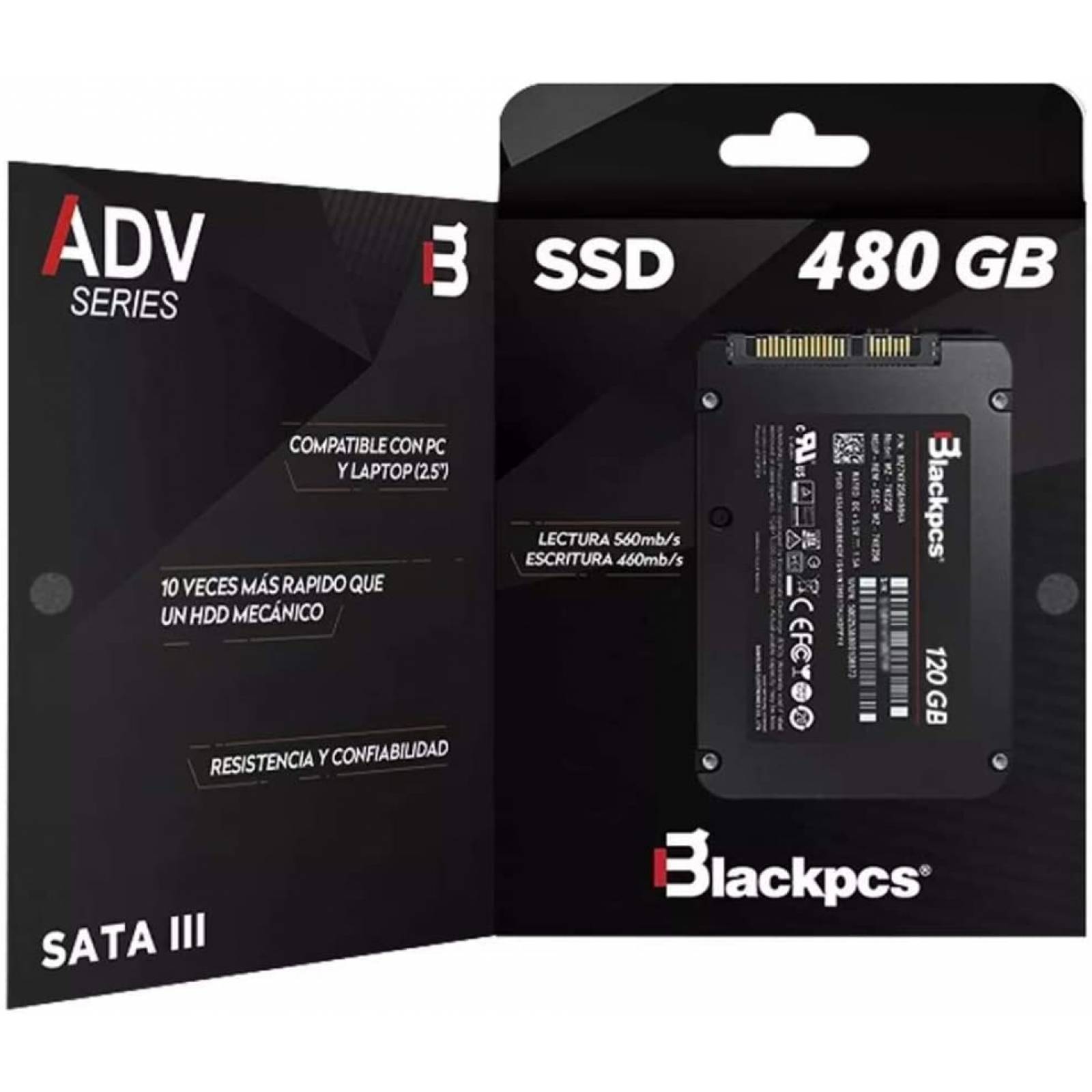 UNIDAD SSD BLACKPCS B1 480GB 560MB/S SATA III 2.5" (AS201-480)