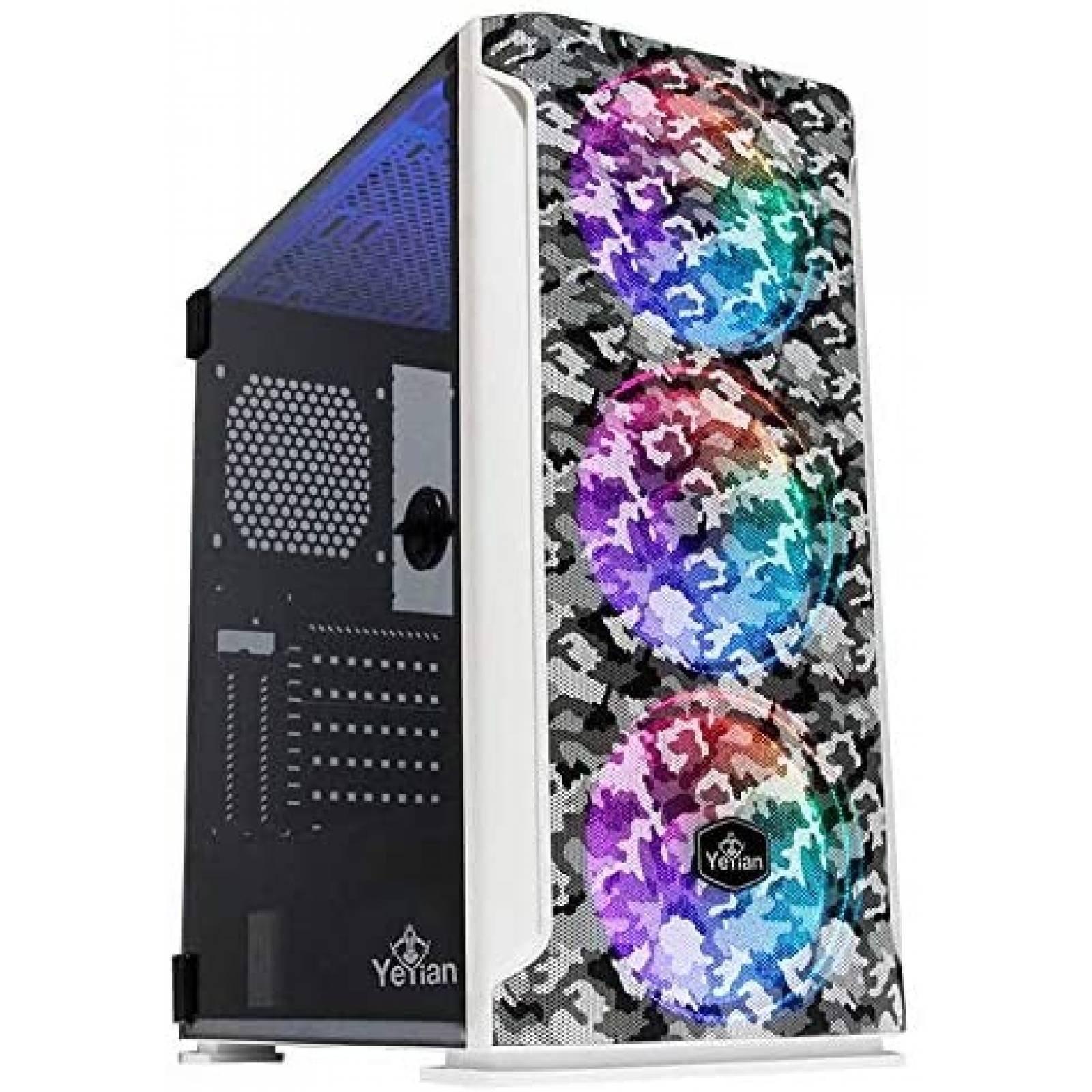 GABINETE YEYIAN HOLLOW 2500 BLANCO ATX 3 VENTILADOR ARGB