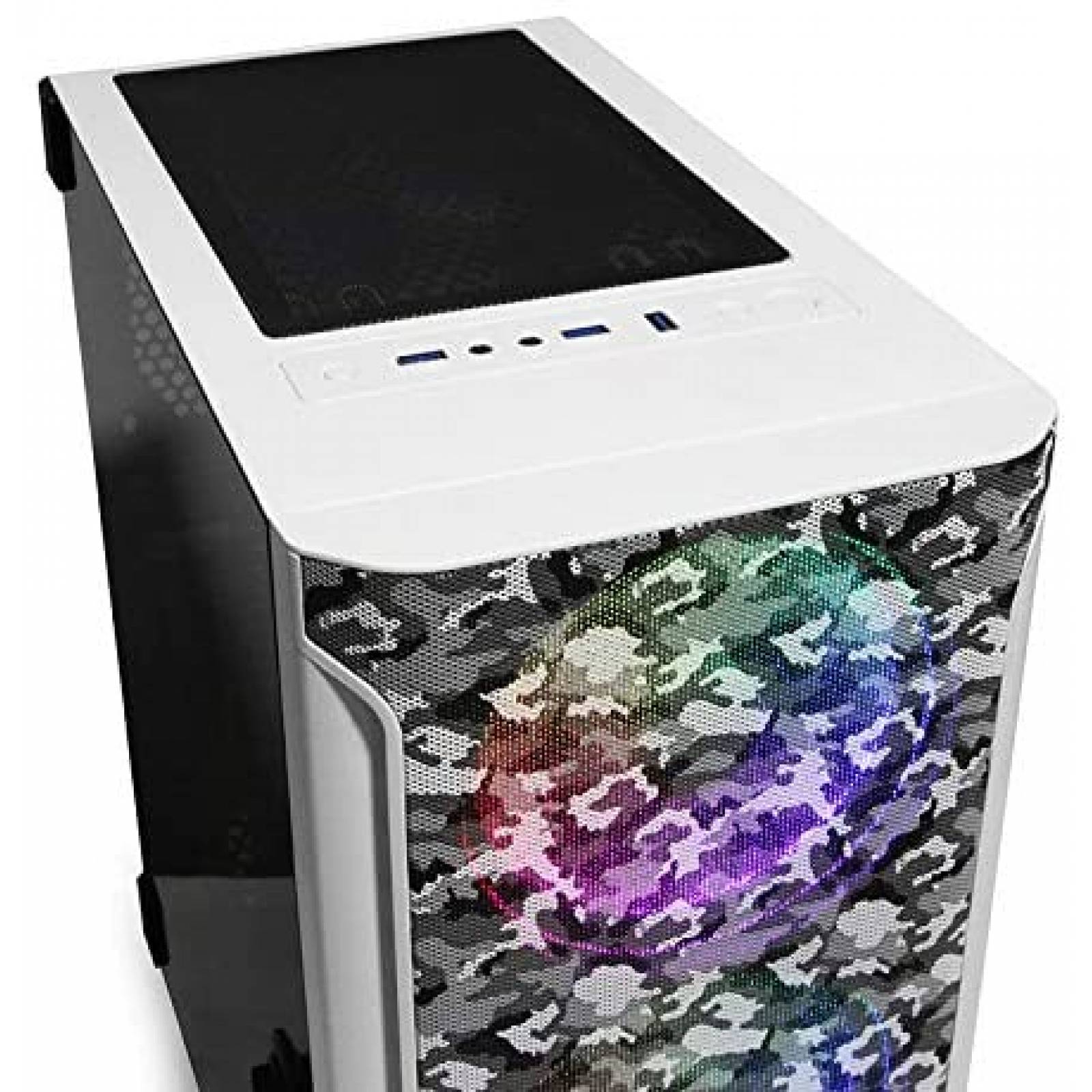 GABINETE YEYIAN HOLLOW 2500 BLANCO ATX 3 VENTILADOR ARGB