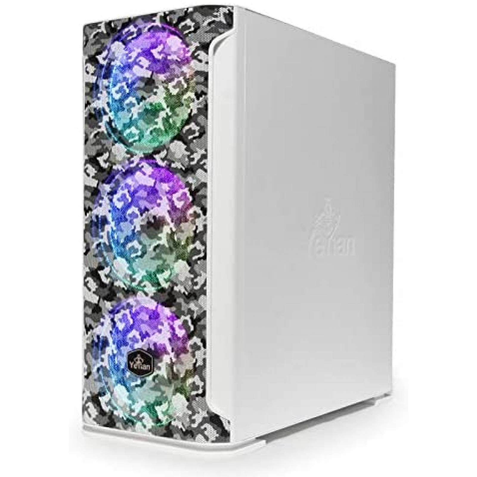GABINETE YEYIAN HOLLOW 2500 BLANCO ATX 3 VENTILADOR ARGB
