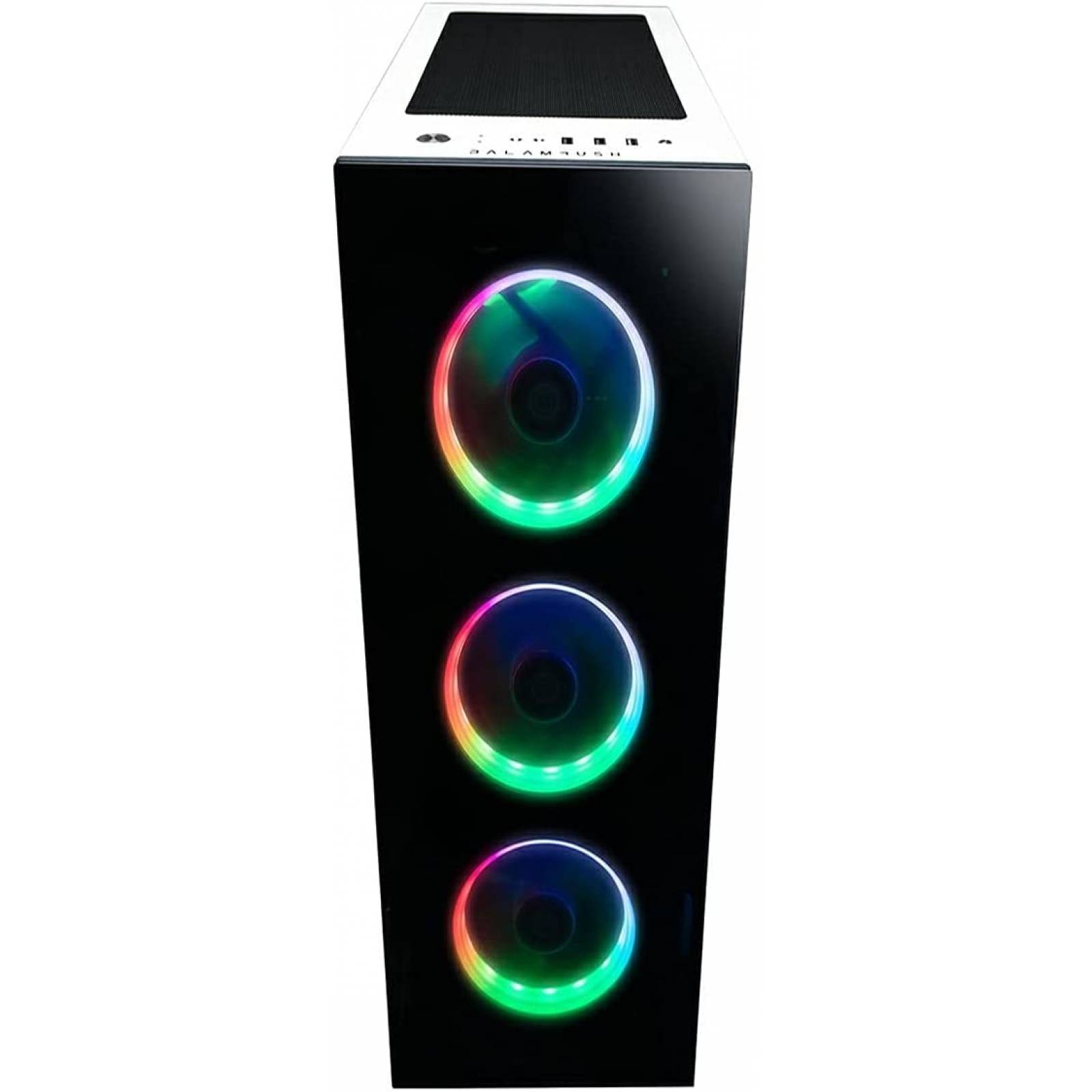 Gabinete Balam Rush Thinos, Atx, MicroAtx, 4 Ventiladores Rgb, Panel De Cristal, Soporte Enfriamiento Liquido, Filtro De Polvo Magnetico, Color Blanco