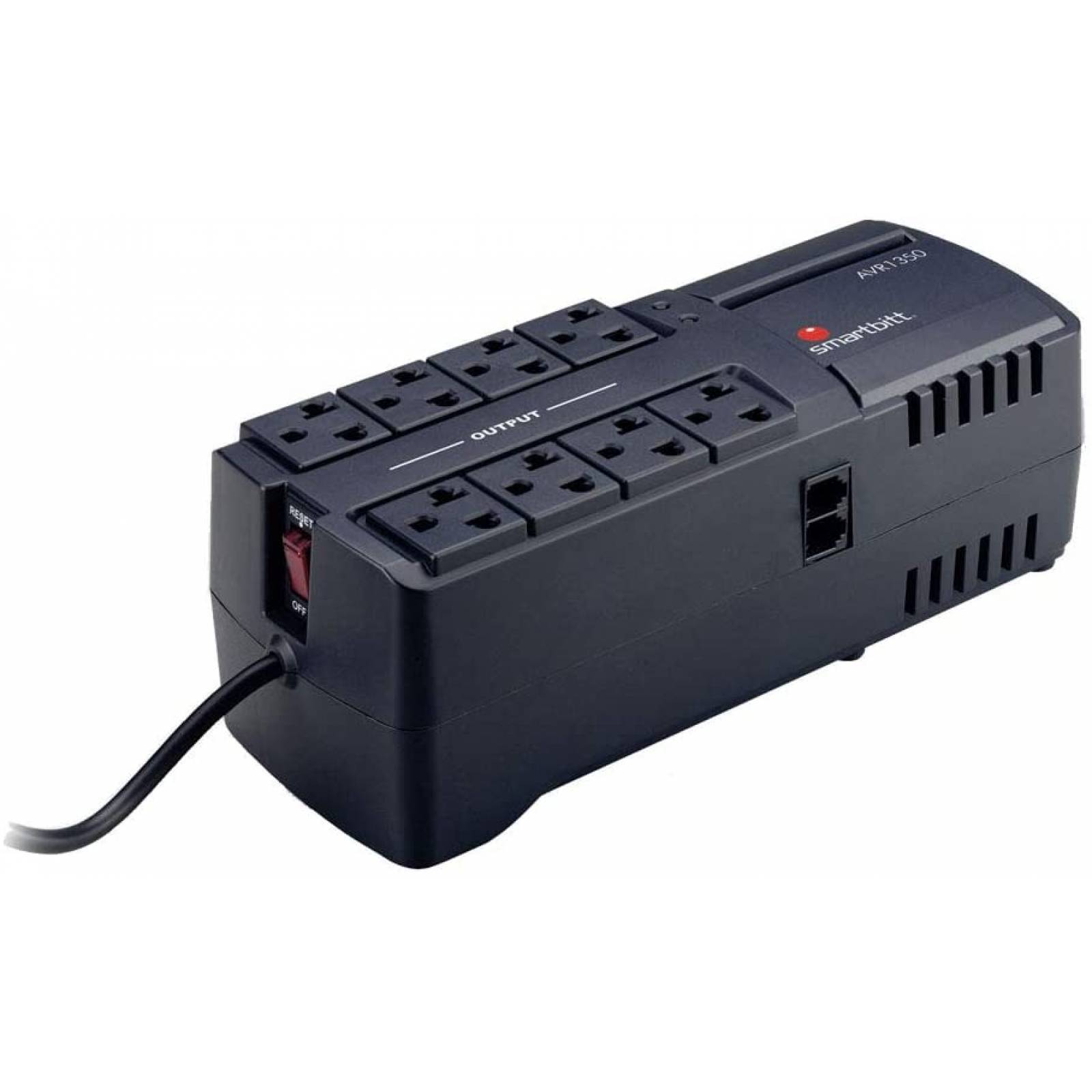 SMARTBITT SBAVR2200 REGULADOR 2200VA/1100 WATTS, 8 CONTACTOS, RJ-11