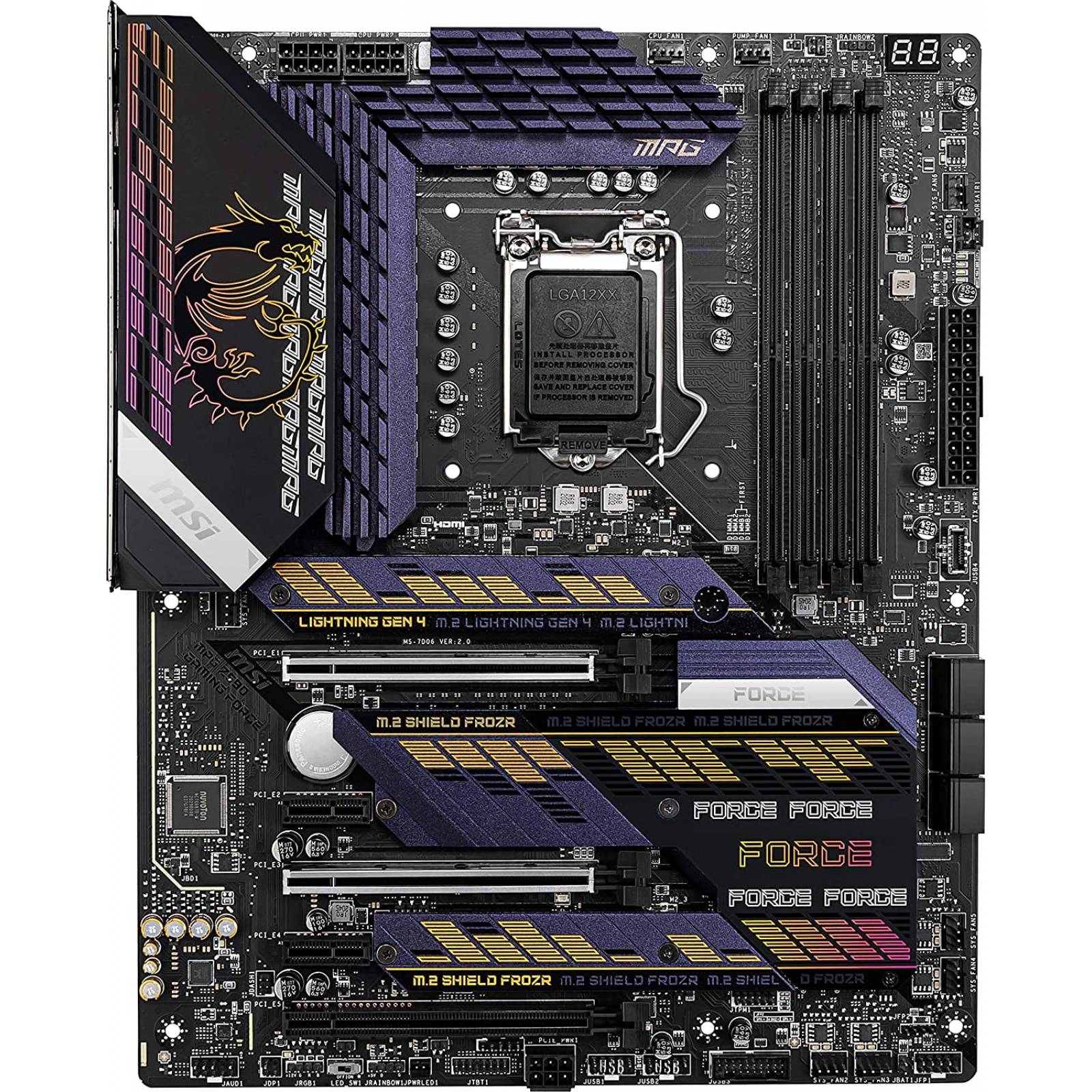 Tarjeta Madre MSI MPG Z590 GAMING FORCE, Skt 1200 Intel 11th Gen, 2x PCIe 4.0, 4x DIMM DDR4, 2x PCIe 3.0, 6x SATA, 8x USB 2.0, 4x USB 3.2 Gen 2