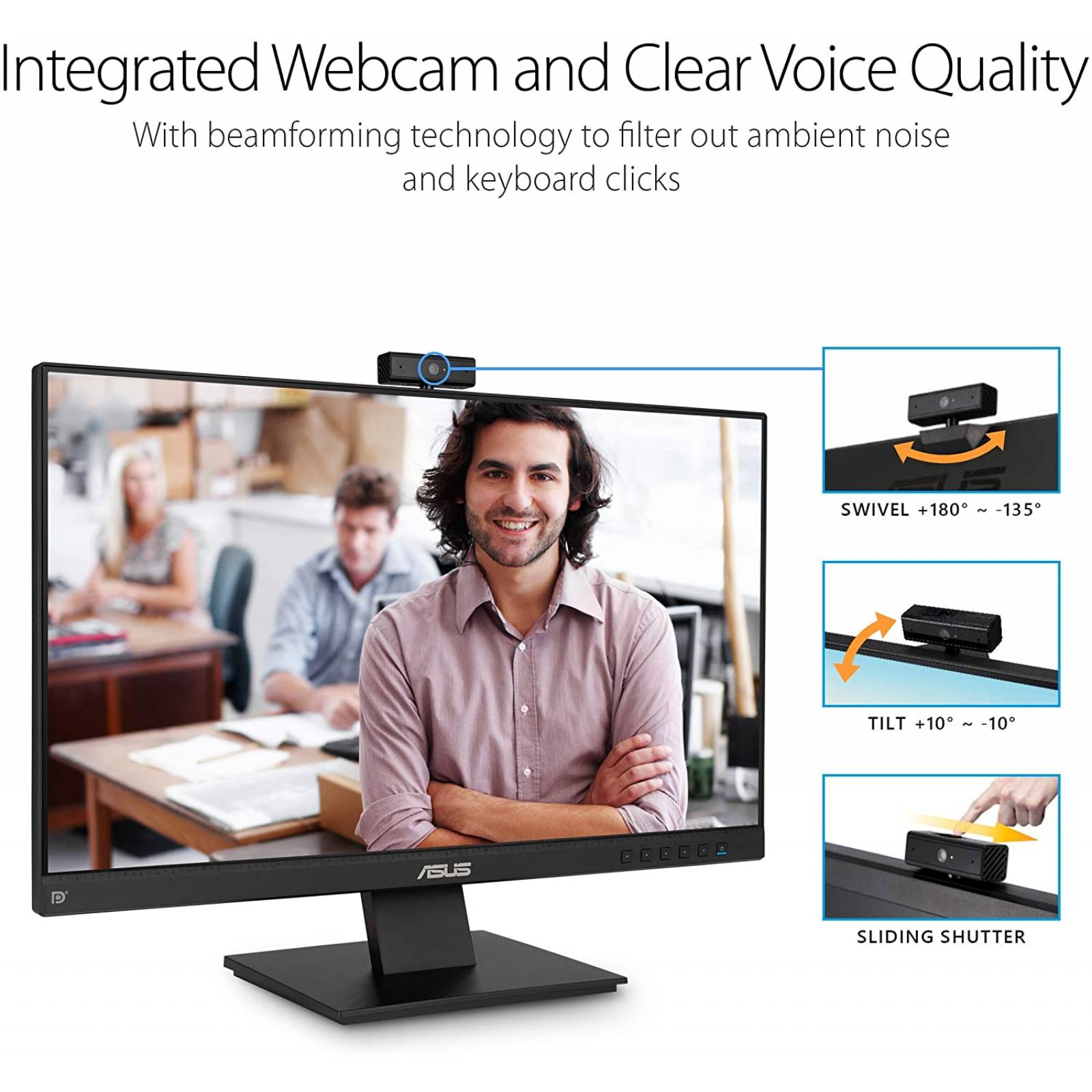 MONITOR ASUS BE24EQK 23.8" FULLHD, IPS, CAMARA WEB FULLHD