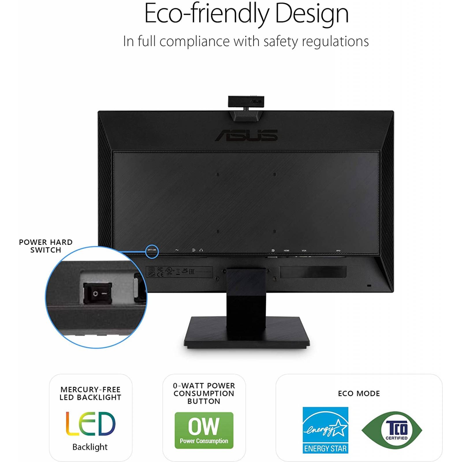 MONITOR ASUS BE24EQK 23.8" FULLHD, IPS, CAMARA WEB FULLHD