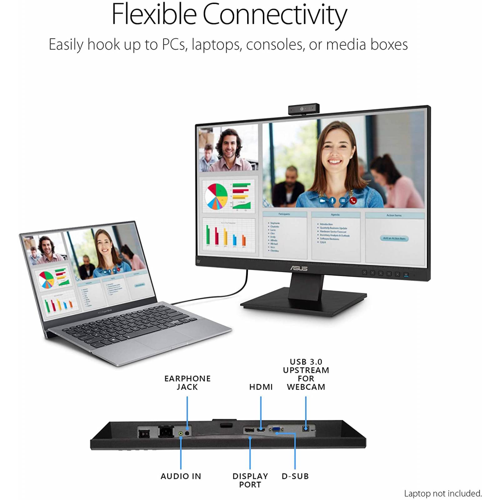 MONITOR ASUS BE24EQK 23.8" FULLHD, IPS, CAMARA WEB FULLHD