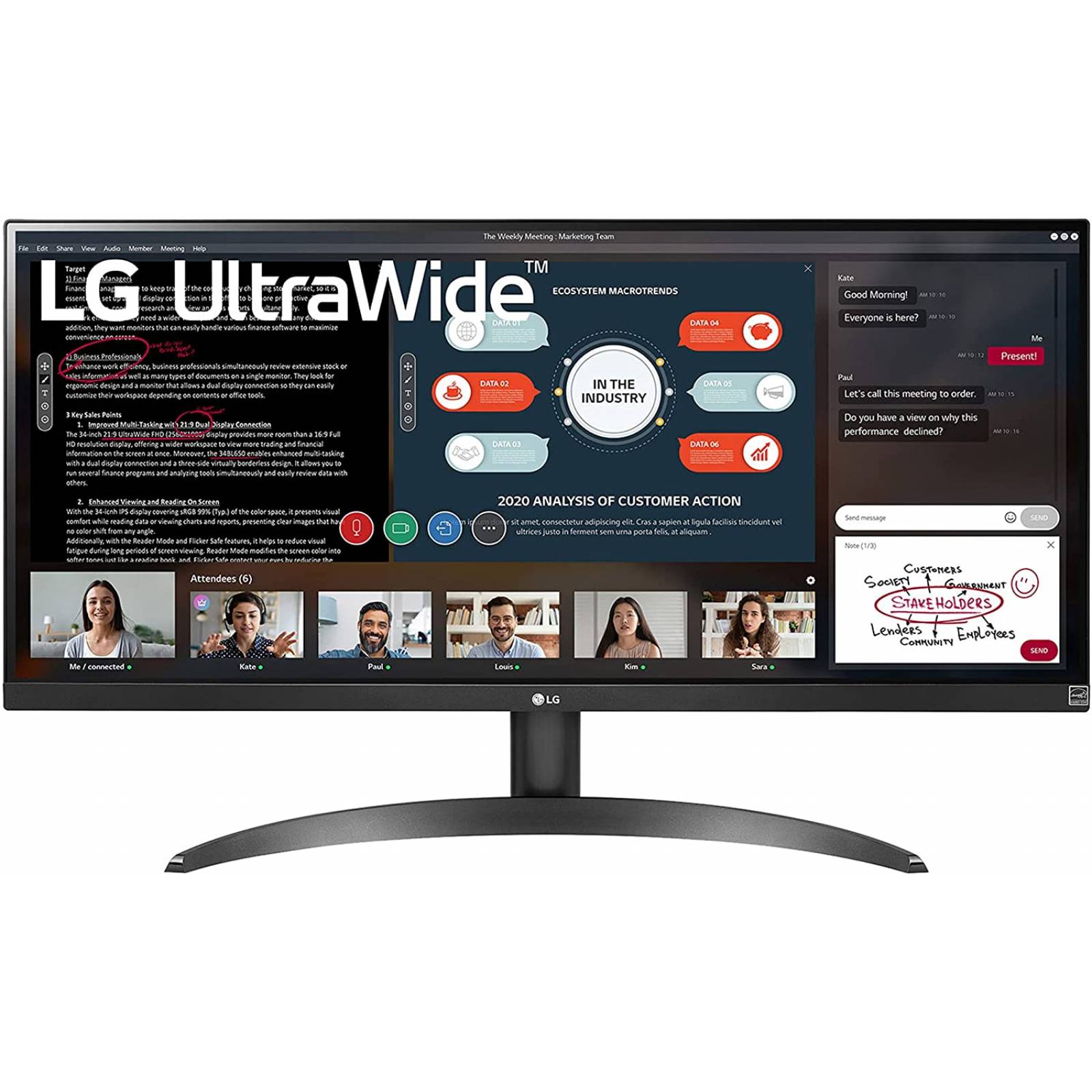 Monitor LG IPS UltraWide Full HD, 29Pulg 2560x1080, HDMI, (29WP500-B)