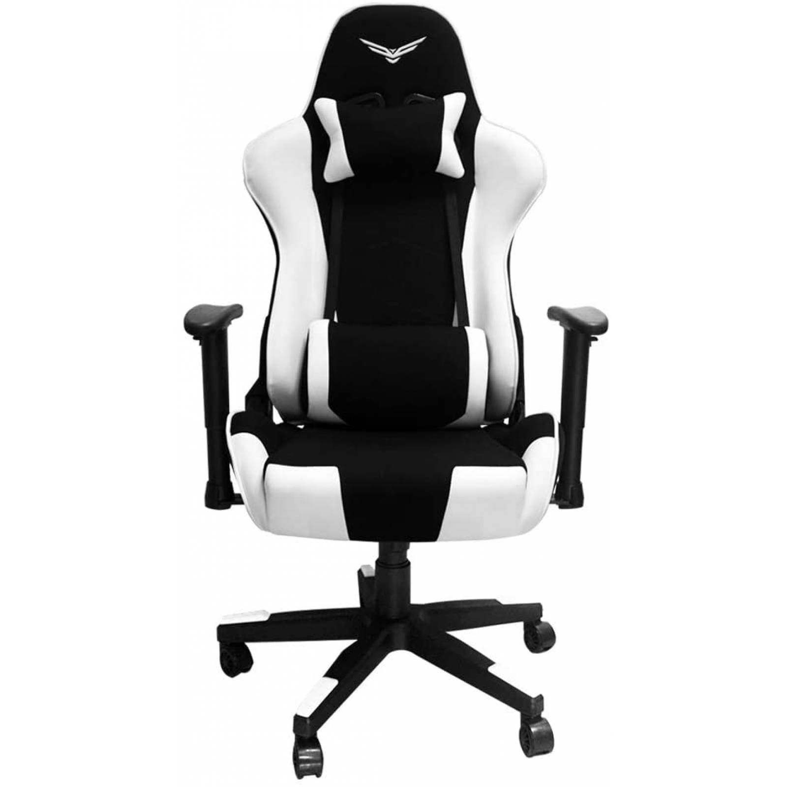 SILLA GAMER NA-0940B FALCON BLANCA BASE METALICA SOPORTE LUMBAR SOPORTE CER