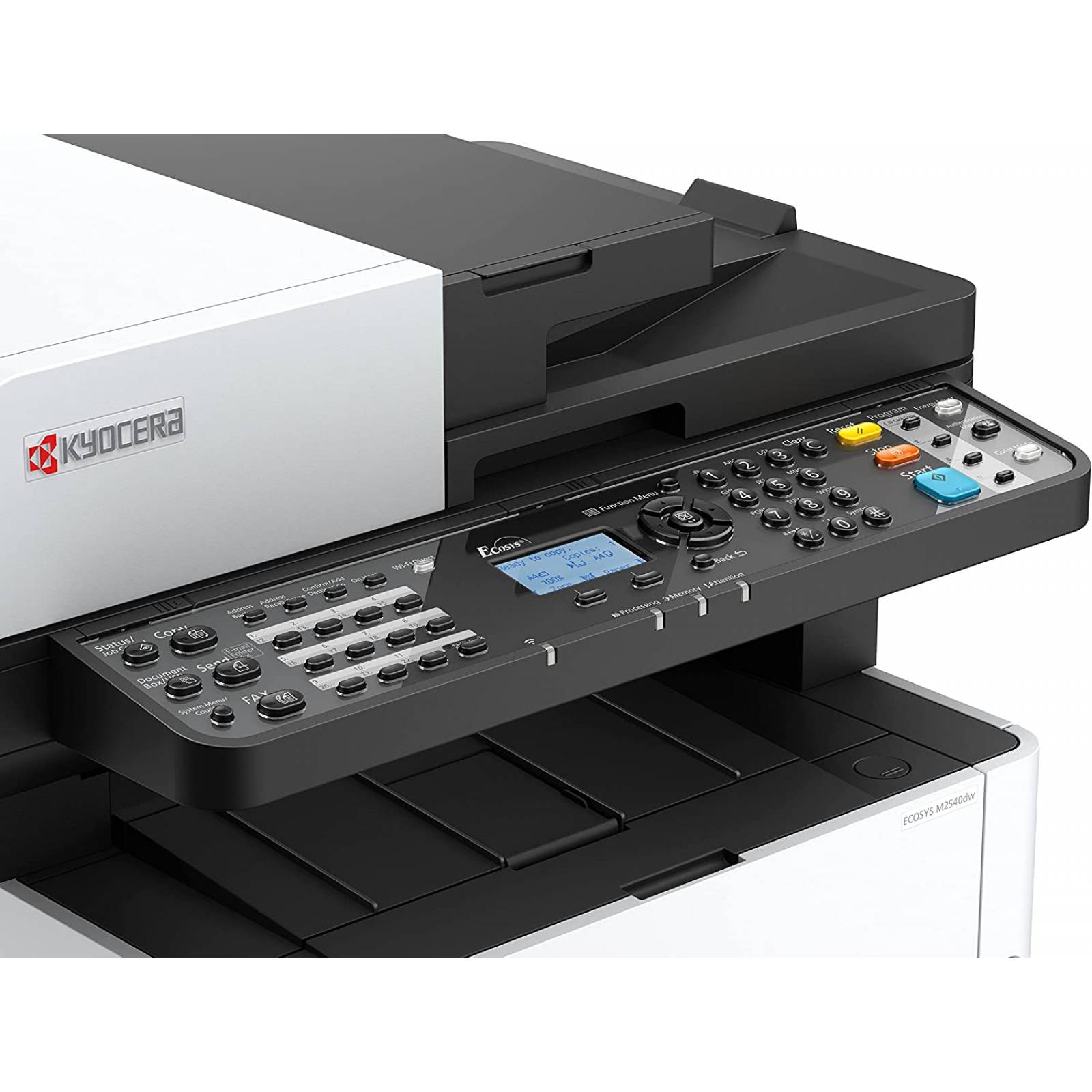 Multifuncional láser KYOCERA M2635dw 4 en 1 monocromático A4 - carta/oficio, 37 PPM.  1, 200 x 1, 200 DPI. Cama plana Oficio. ADF 50 hojas Duplex estándar, Wi