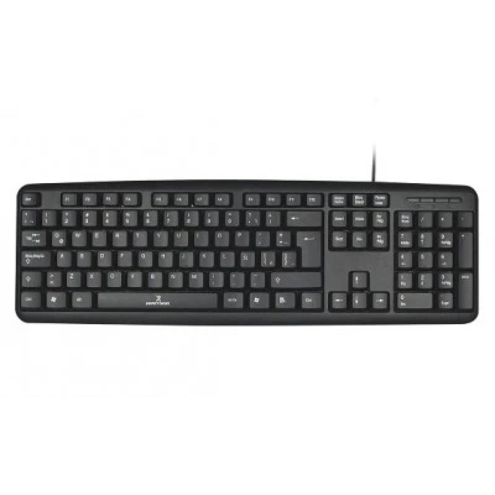 Teclado PERFECT CHOICE PC-201038 - USB, QWERTY, Negro, Universal, Alámbrico