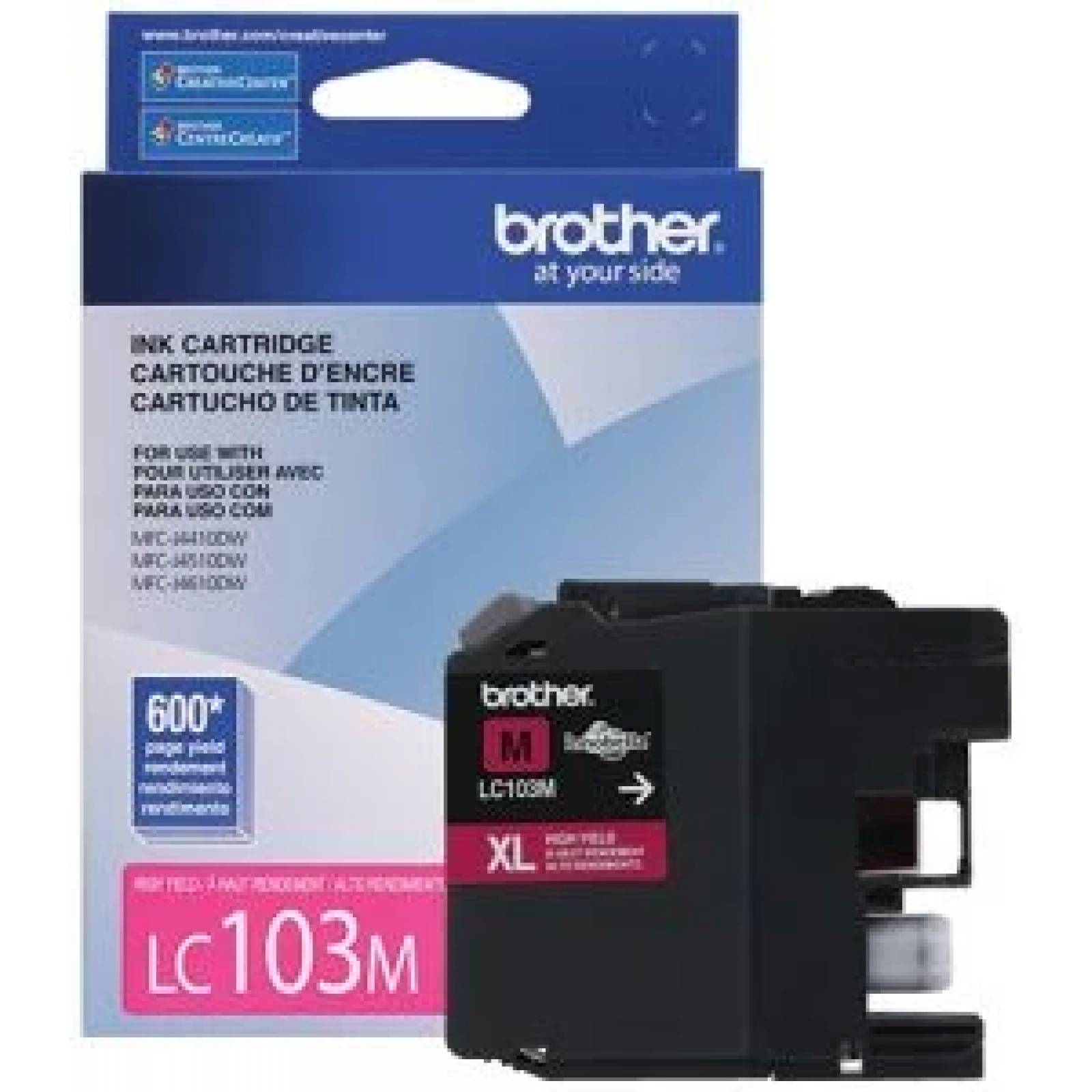 CARTUCHO BROTHER LC103M MAGENTA 600 PAGINAS P/MFCJ870DW / MFCJ285DW