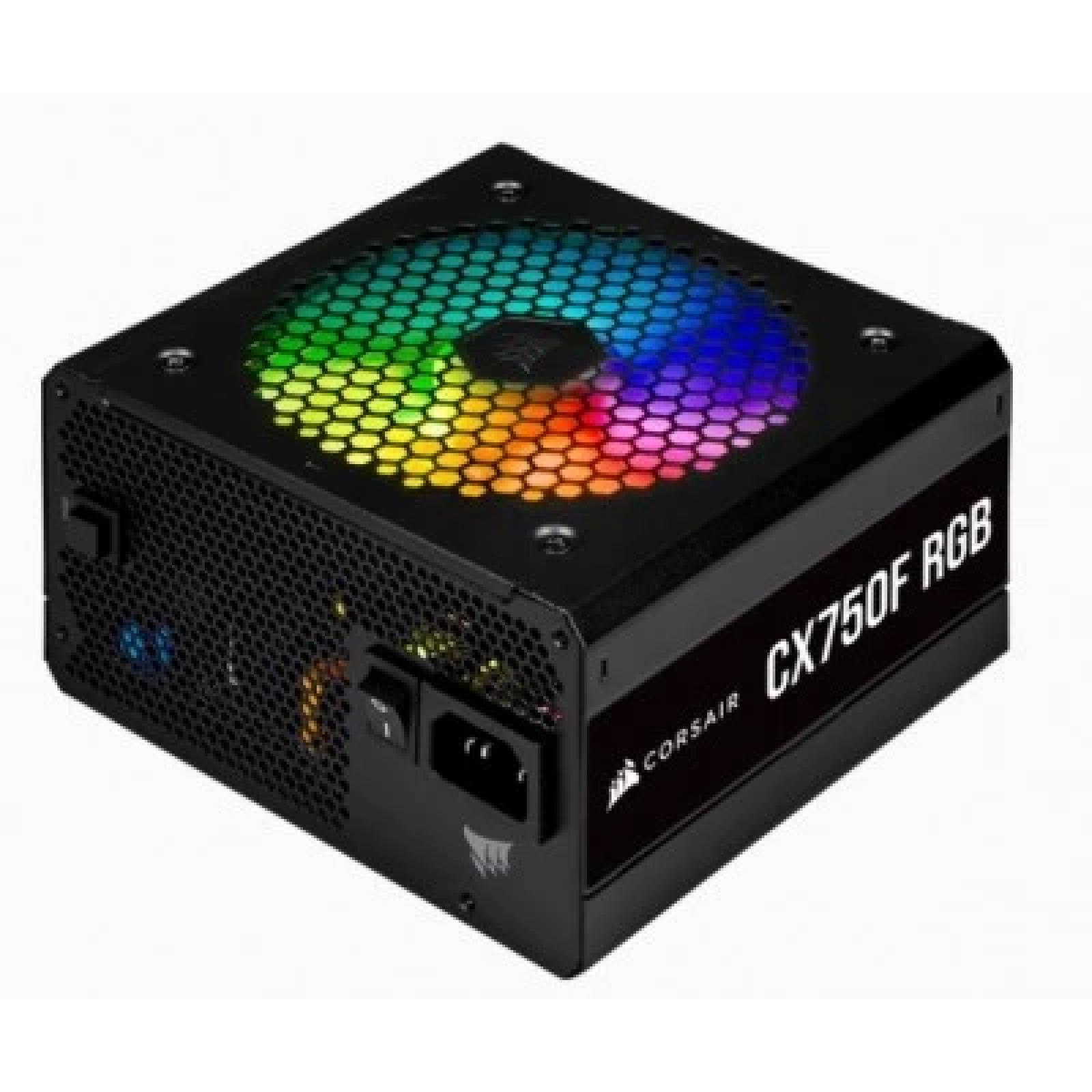 Fuente de Poder Corsair 750W, Certificacion 80 PLUS Bronze, RGB, Atx 24Pin, Eps Atx12v 8-Pin, Pcie 8-Pin Pata 4Pin, Sata 4-Sata, Icue Rgb