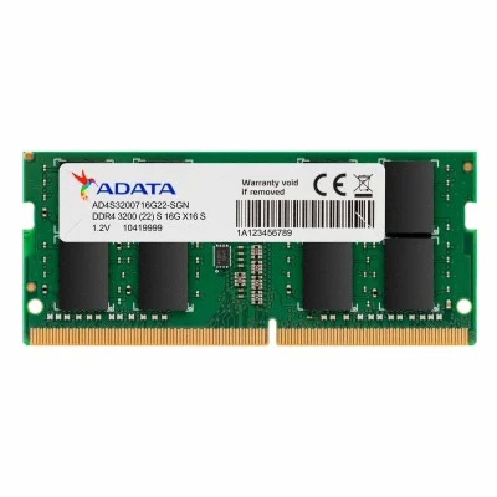 Memoria RAM ADATA SODIMM 8GB DDR4, 3200 MHz, PC4-25600, (AD4S32008G22-SGN)