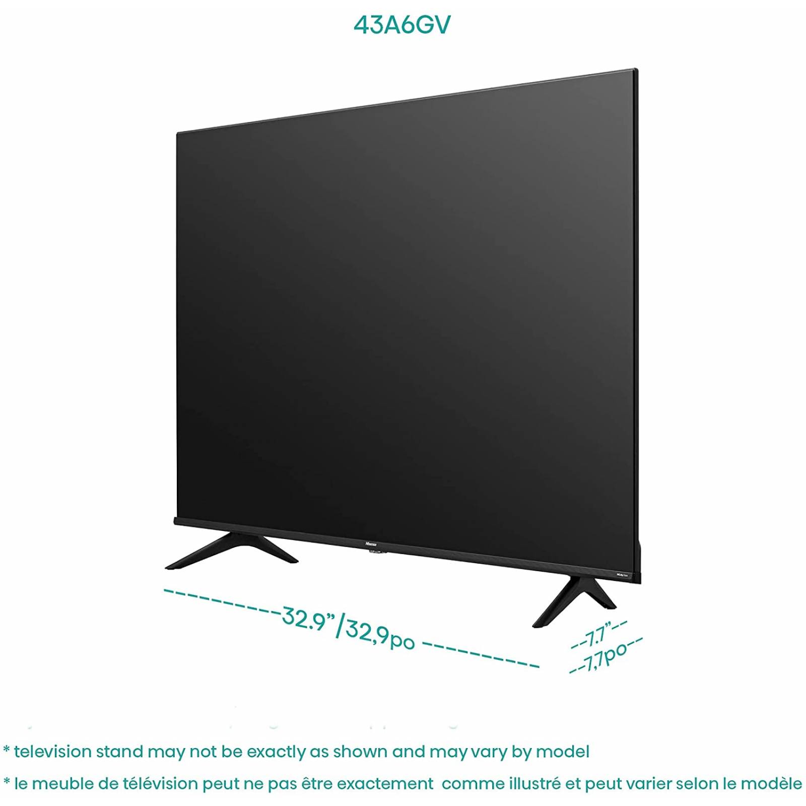 TV Hisense 43A6GV - 43 pulgadas, LED 4K UHD, 3840 x 2160 Pixeles