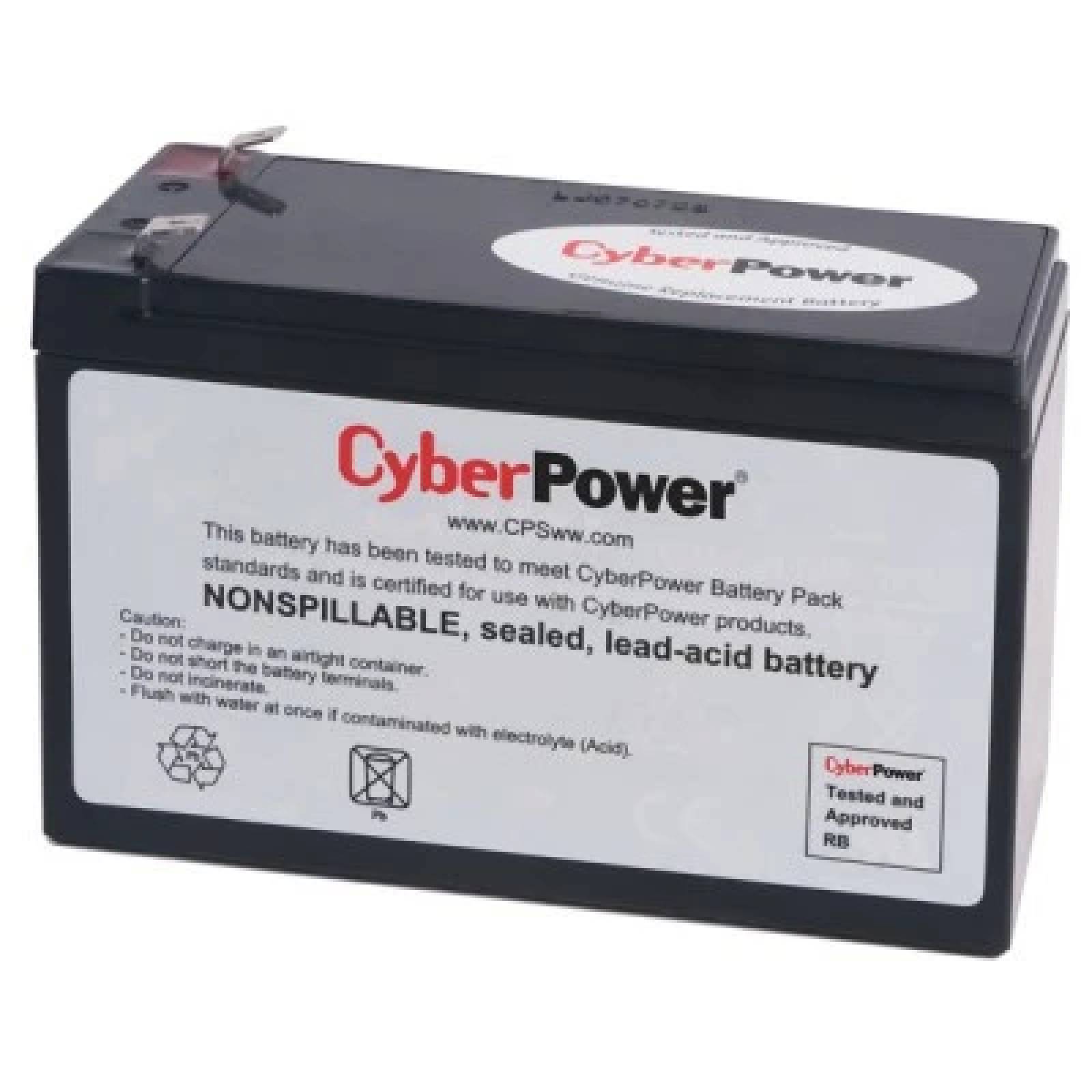 BATERIA CYBERPOWER DE REEMPLAZO RB1280 DE 12V/ 7.2AH