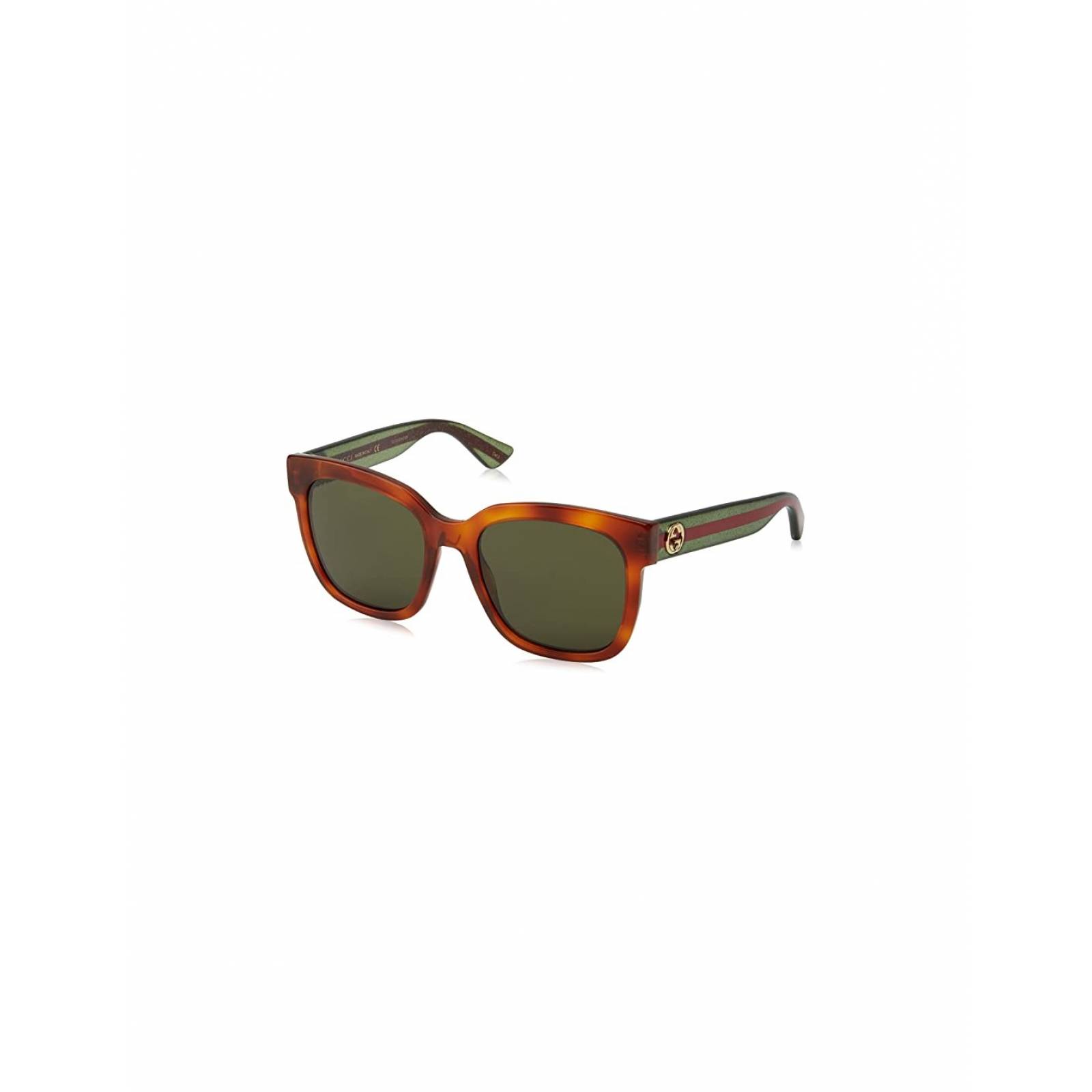 Lentes Gucci GG0034S 003 Square Shape Carey Verde Rojo