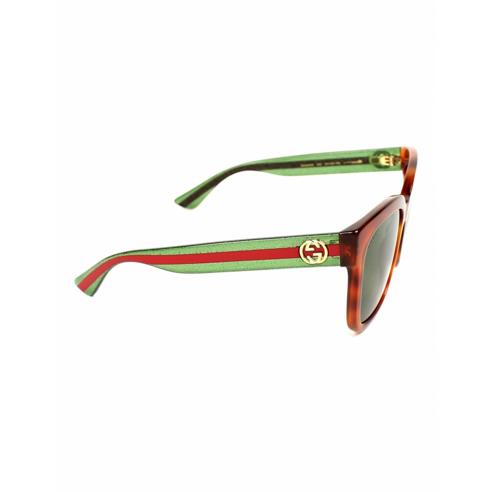 Lentes Gucci GG0034S 003 Square Shape Carey Verde Rojo