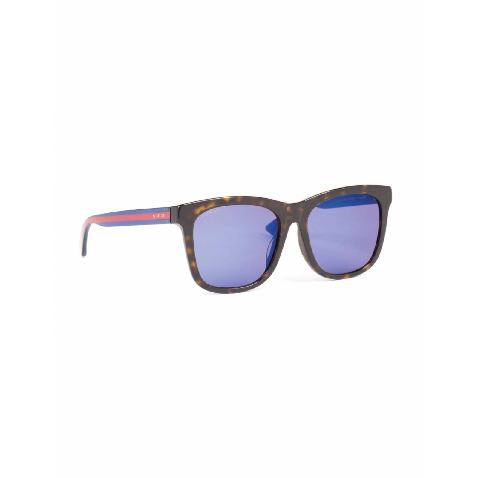 Lentes Gucci GG0057SK 004 Square Shape Carey Cafe Azul