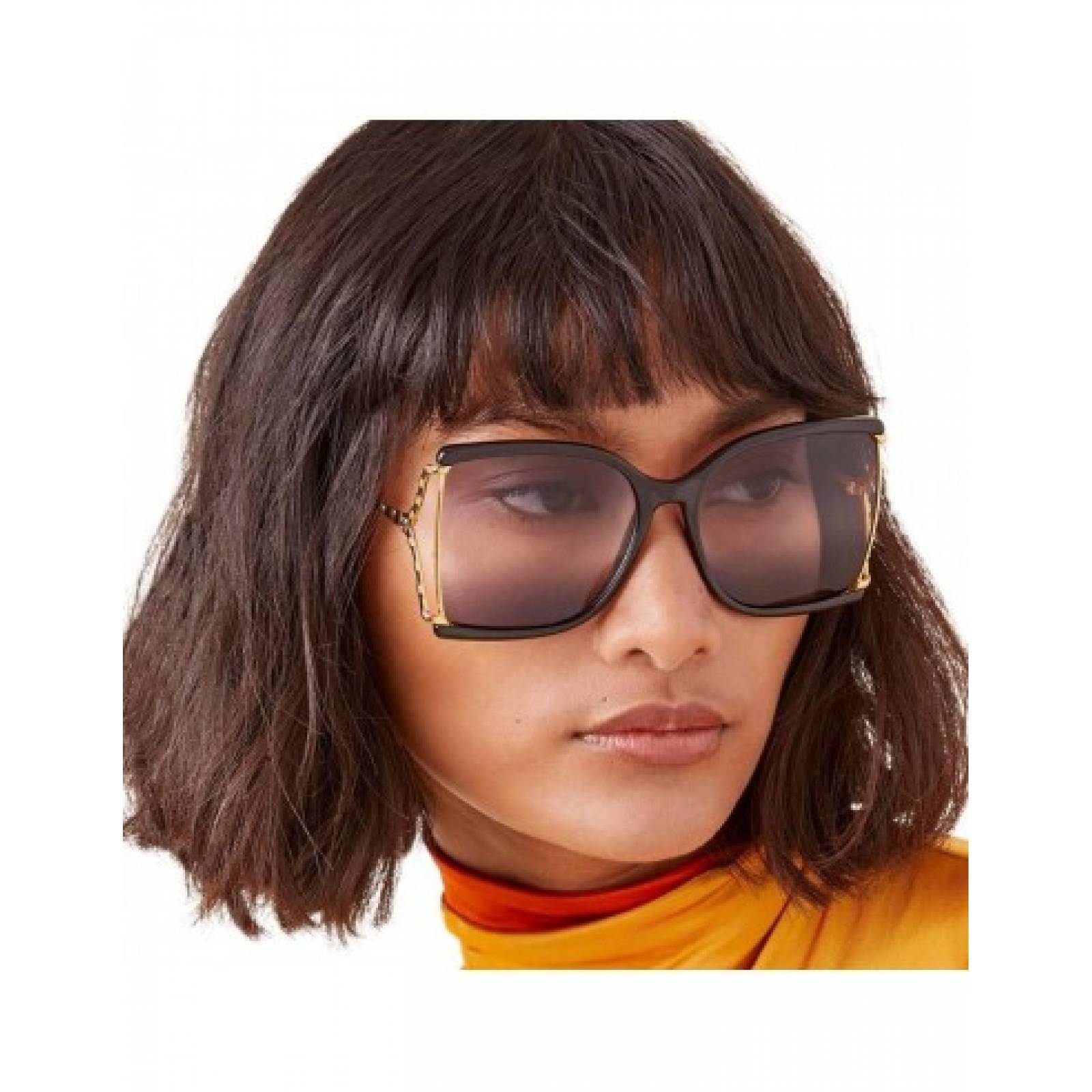 Lentes Gucci GG0592SK 001 Square Shape Gris Degradado Dorado