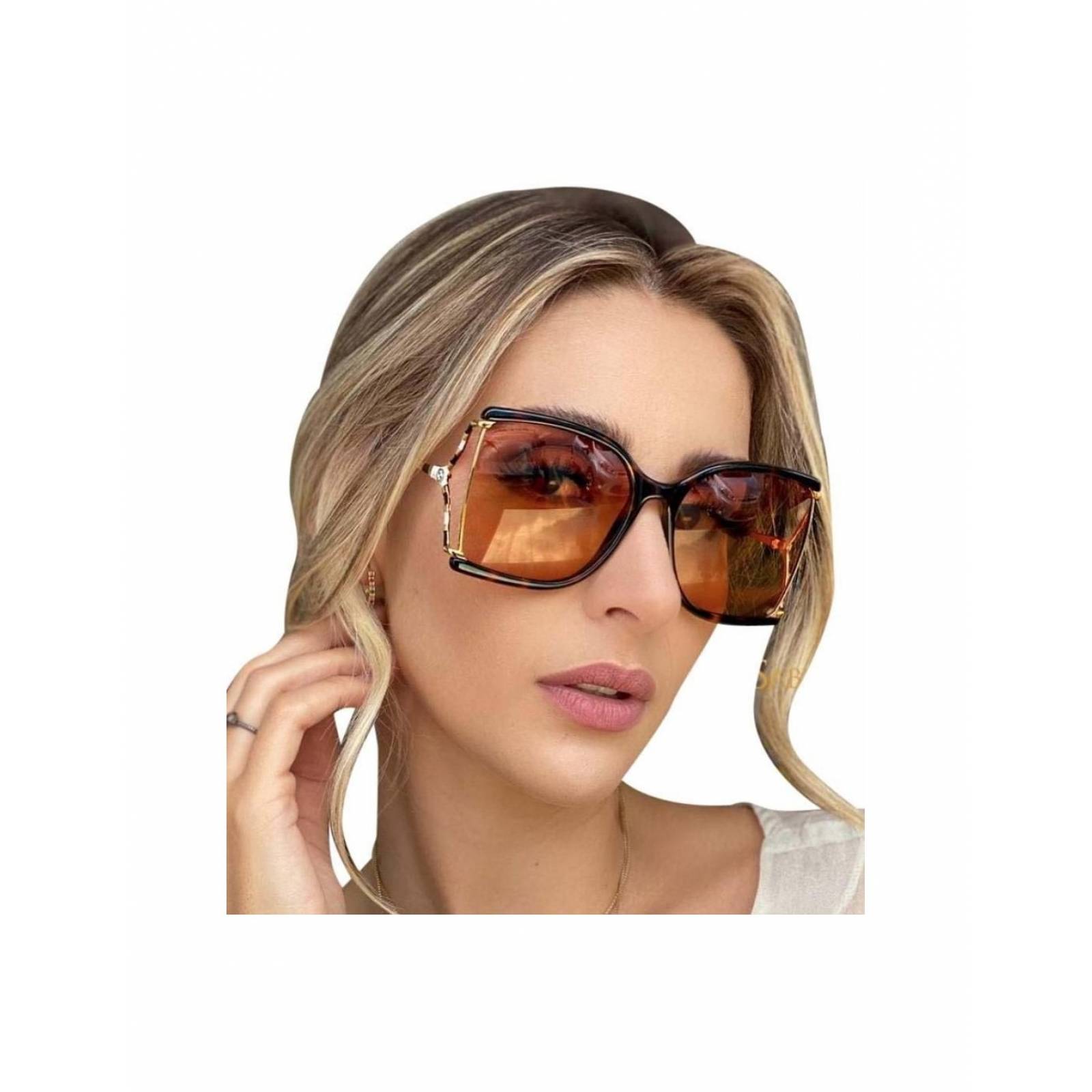 Lentes Gucci GG0592SK 003 Square Shape Cafe Carey Dorado