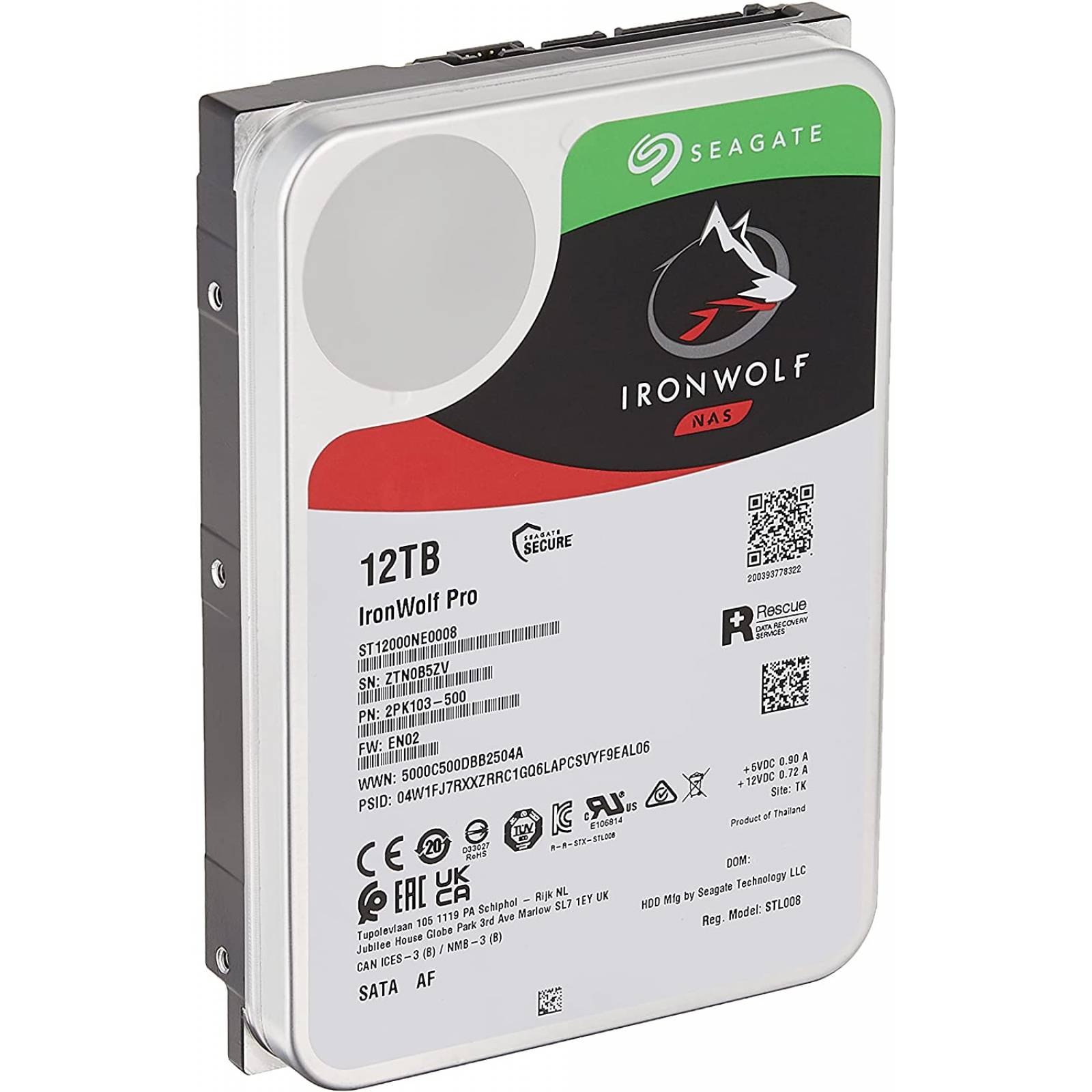 DISCO DURO INTERNO SEAGATE 12TB 3.5 ST12000NE0008 7200RPM IRONWOLF PRO