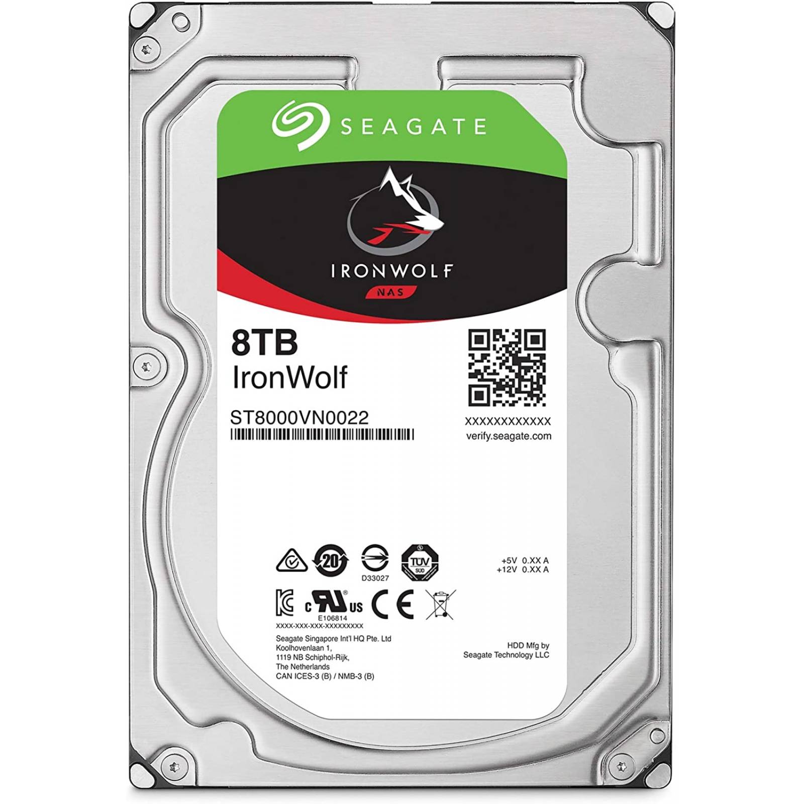 RECERTIFIED)DISCO DURO INTERNO SEAGATE 8TB 3.5 ST8000VN0022 IRONWOLF