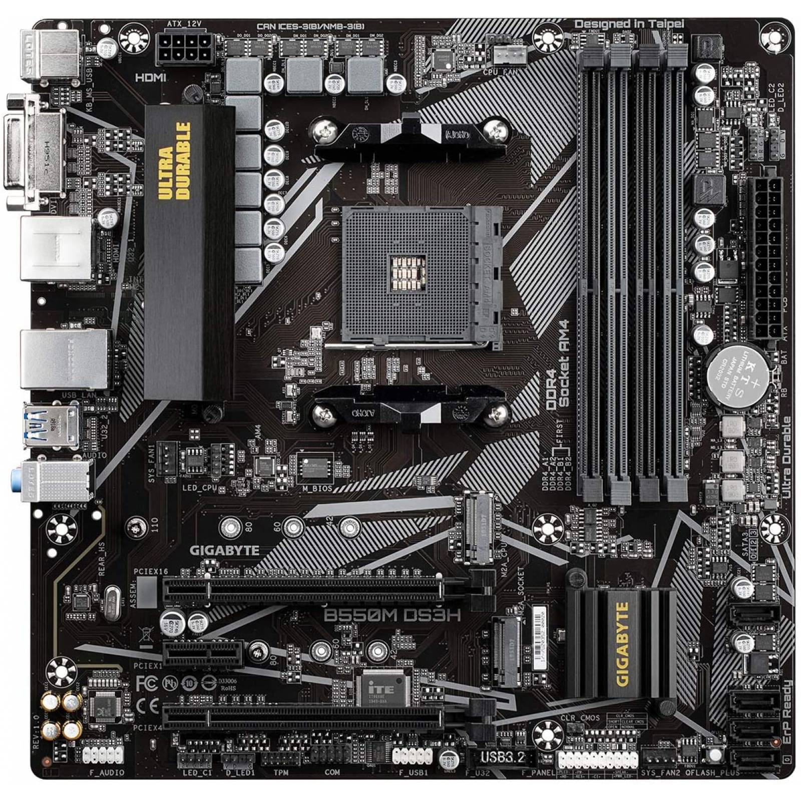Motherboard GIGABYTE GA-B550M-DS3H - DDR4 128 GB AMD Socket AM4 Micro ATX