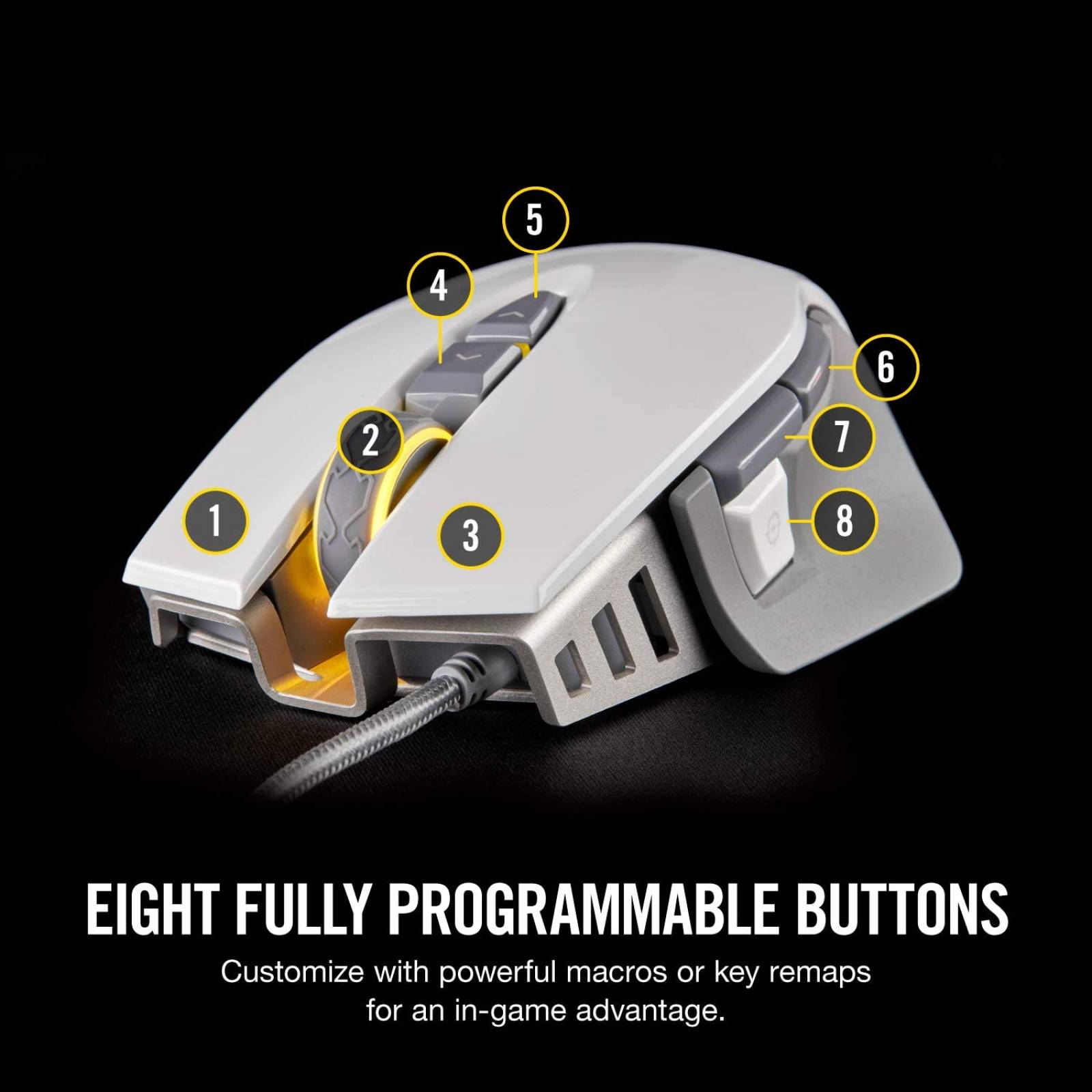 MOUSE CORSAIR GAMING M65 RGB WHITE 18000 DPI CH9309111NA