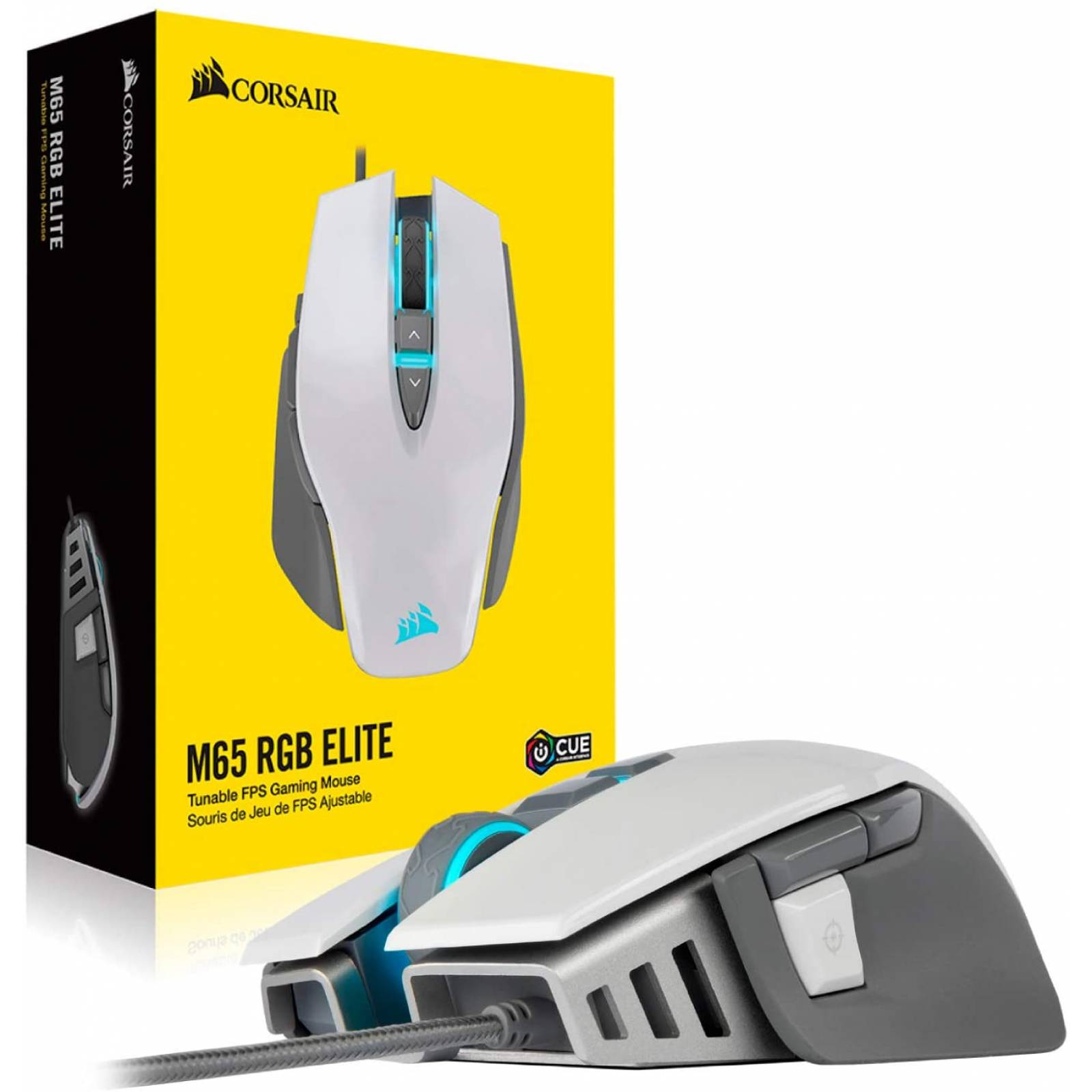 MOUSE CORSAIR GAMING M65 RGB WHITE 18000 DPI CH9309111NA