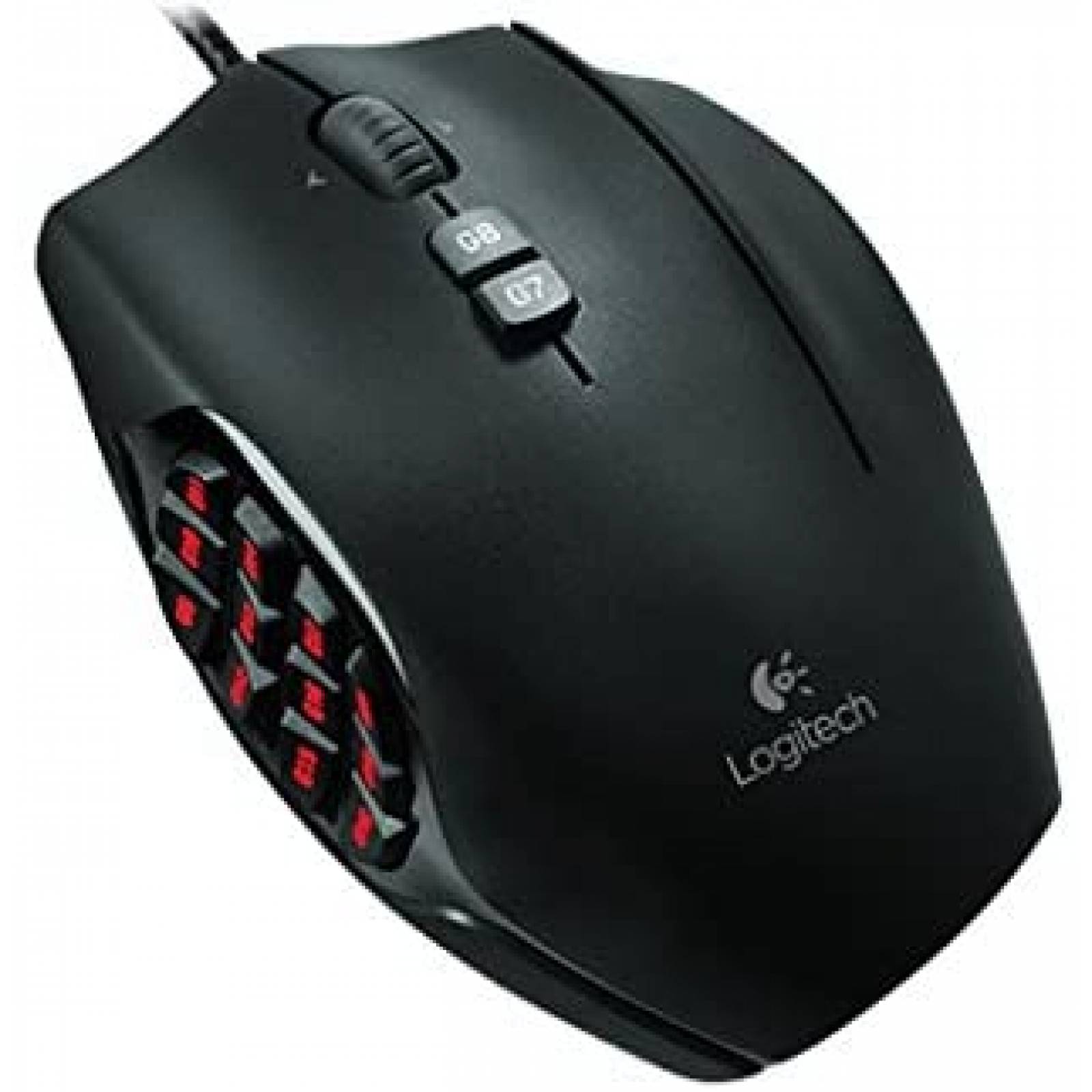 MOUSE LASER LOGITECH G600 GAMING 20 BOTONES 2008200 DPI, USB2.0 NEGRO, RETROILUMINACIÓN PROGRAMABLE