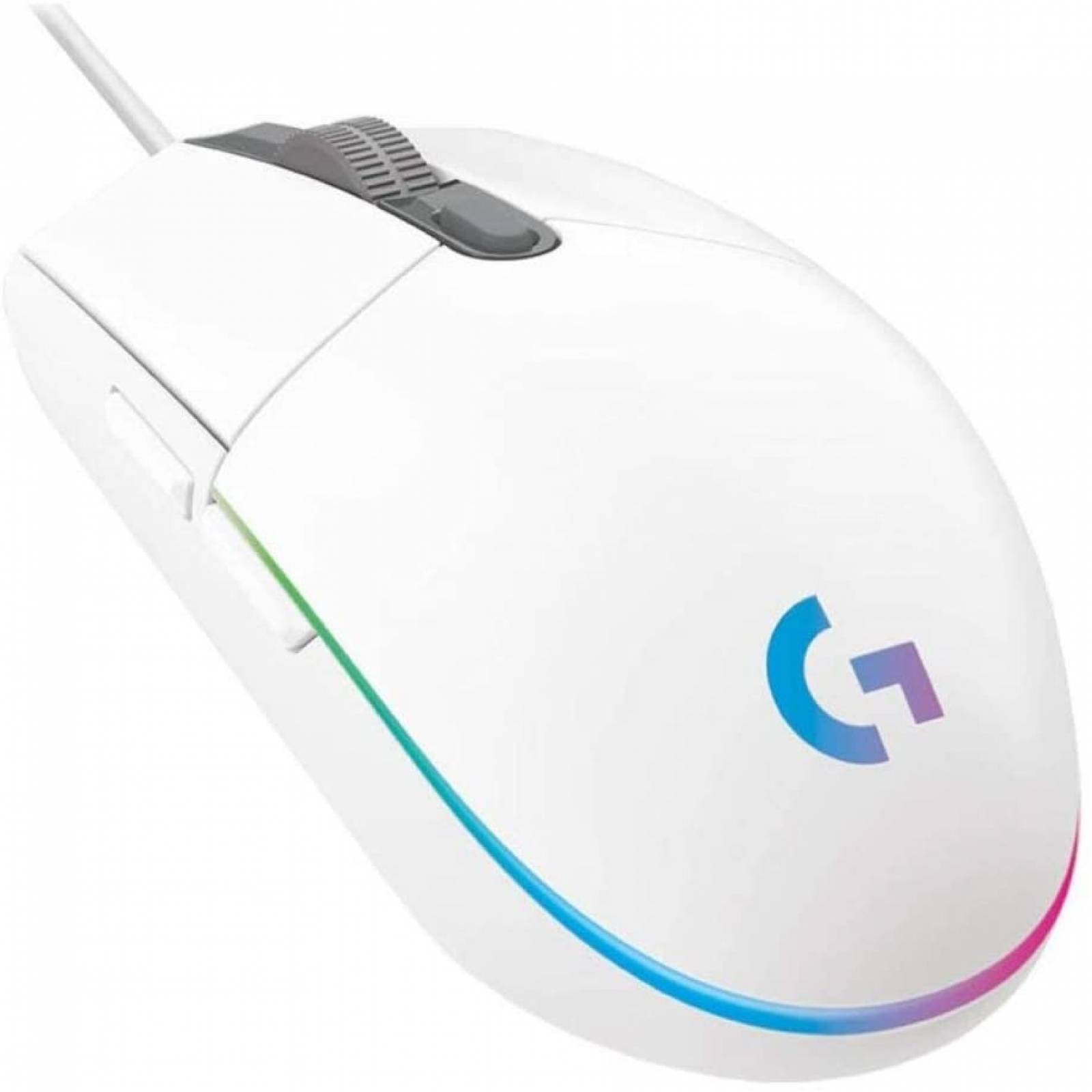 Mouse Gamer Logitech Optico G203 LightSync, Alámbrico, USB, 8000DPI, 910005794 Blanco