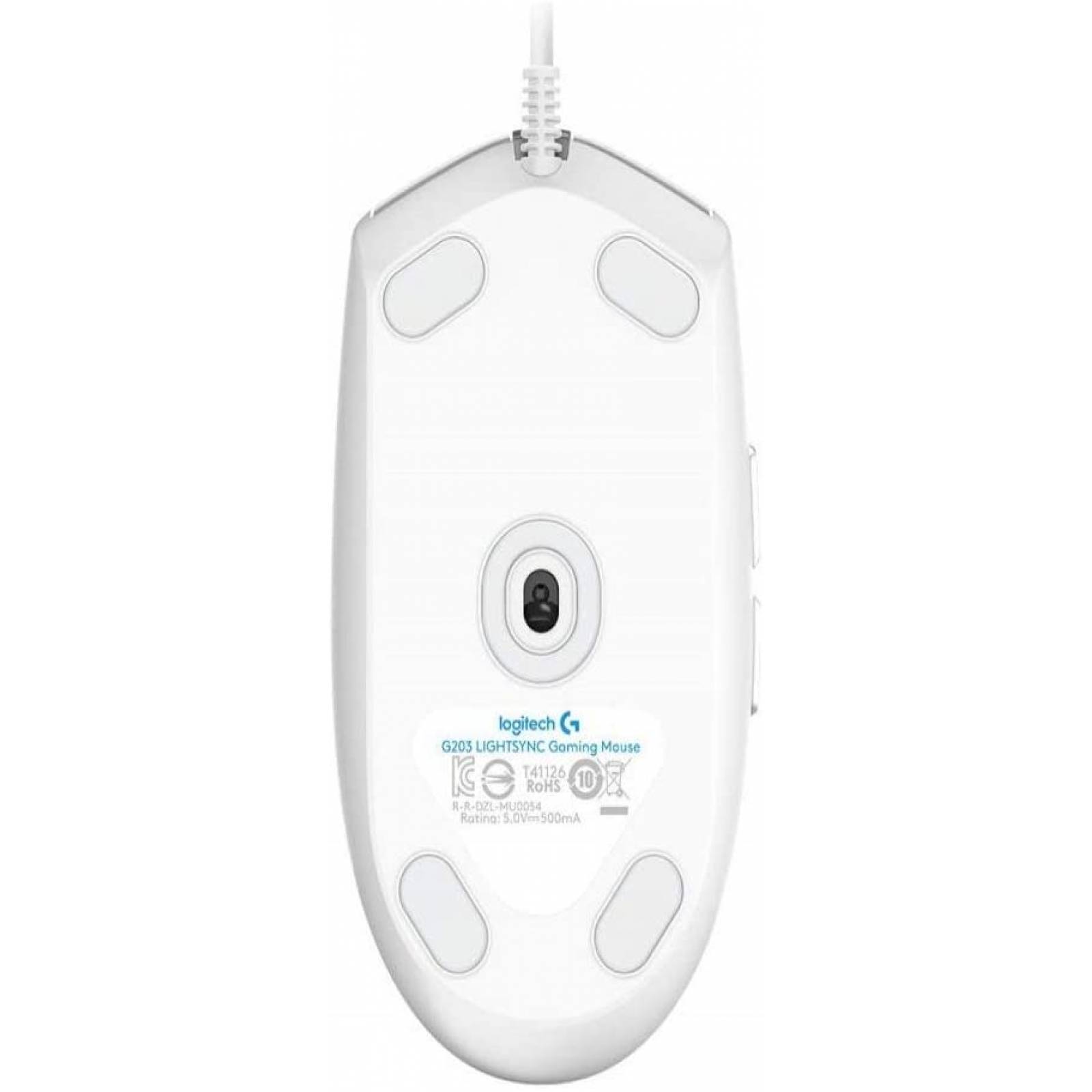 Mouse Gamer Logitech Optico G203 LightSync, Alámbrico, USB, 8000DPI, 910005794 Blanco