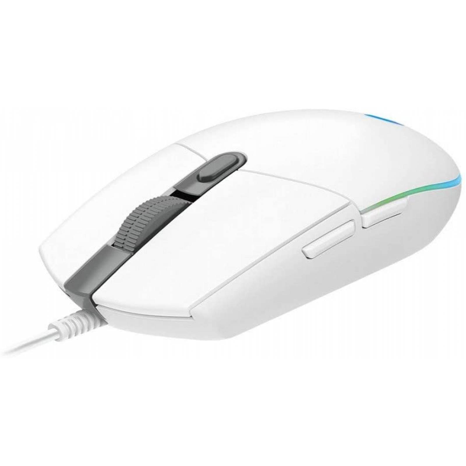 Mouse Gamer Logitech Optico G203 LightSync, Alámbrico, USB, 8000DPI, 910005794 Blanco
