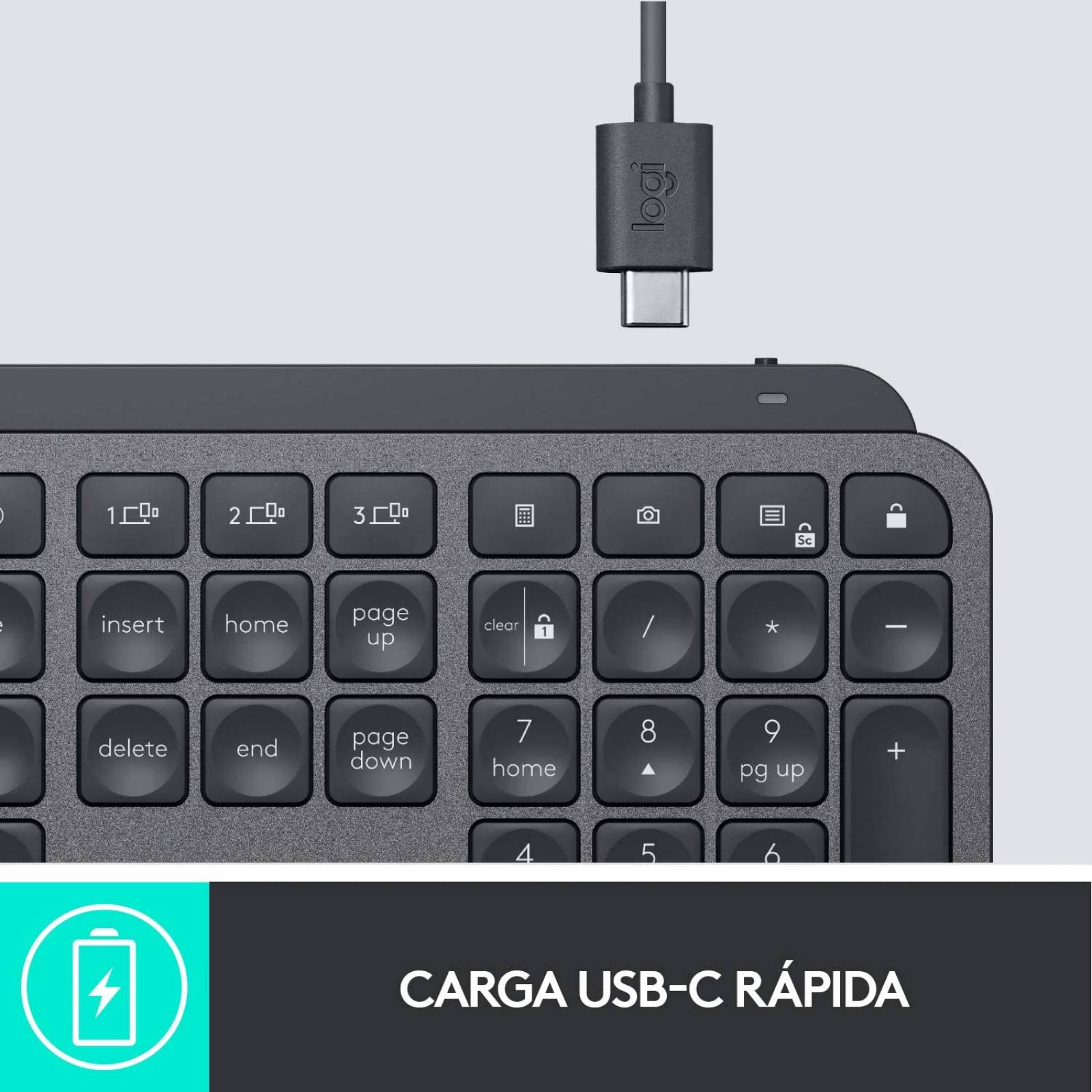 Teclado Inalámbrico LOGITECH MX Keys  Negro, Bluetooth