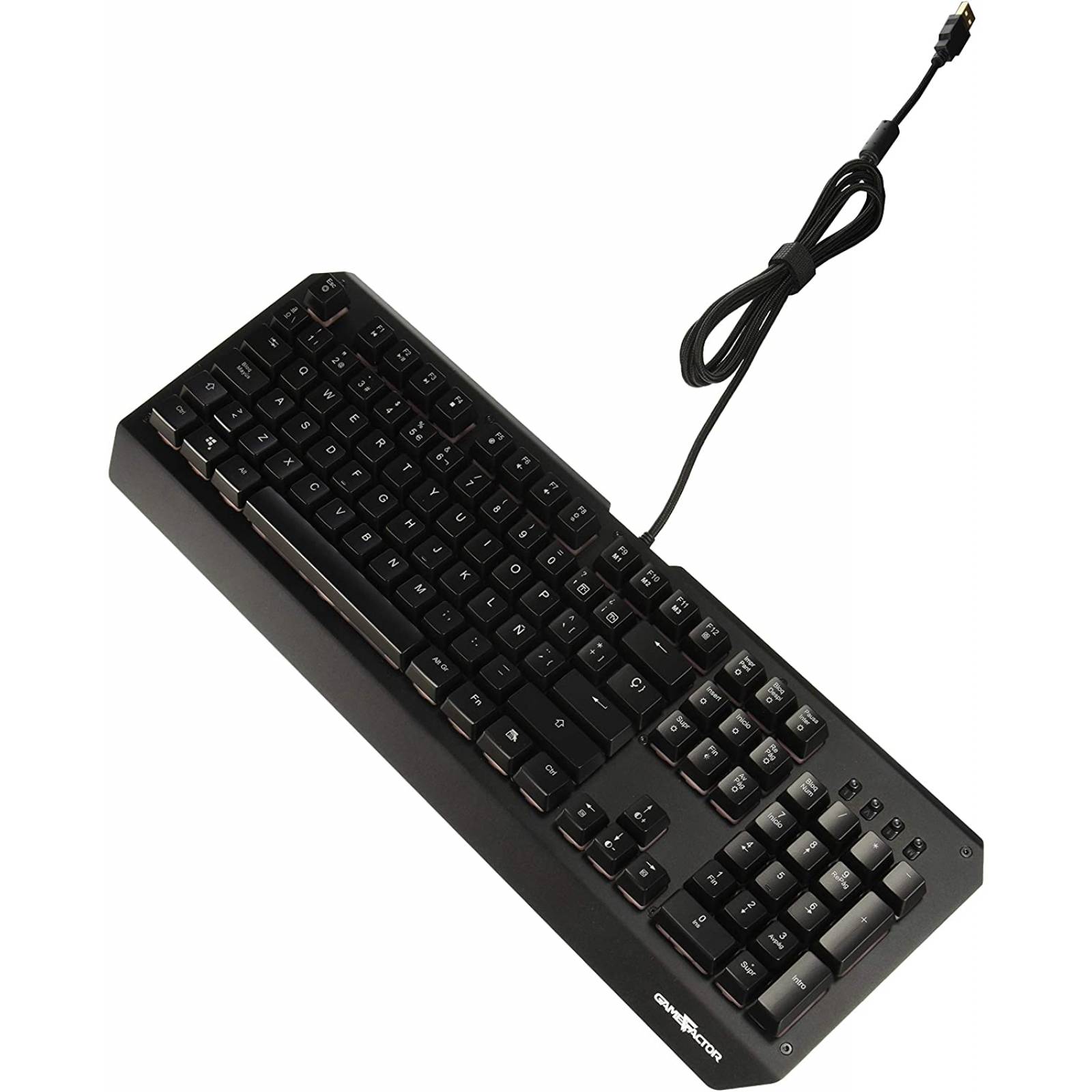 Teclado Gaming Mecanico Optico Game Factor KBG601, Antighosting, Rgb, Teclas Retroiluminadas, Red Switch, Multimedia, Usb 2.0, Color Negro, KBG601