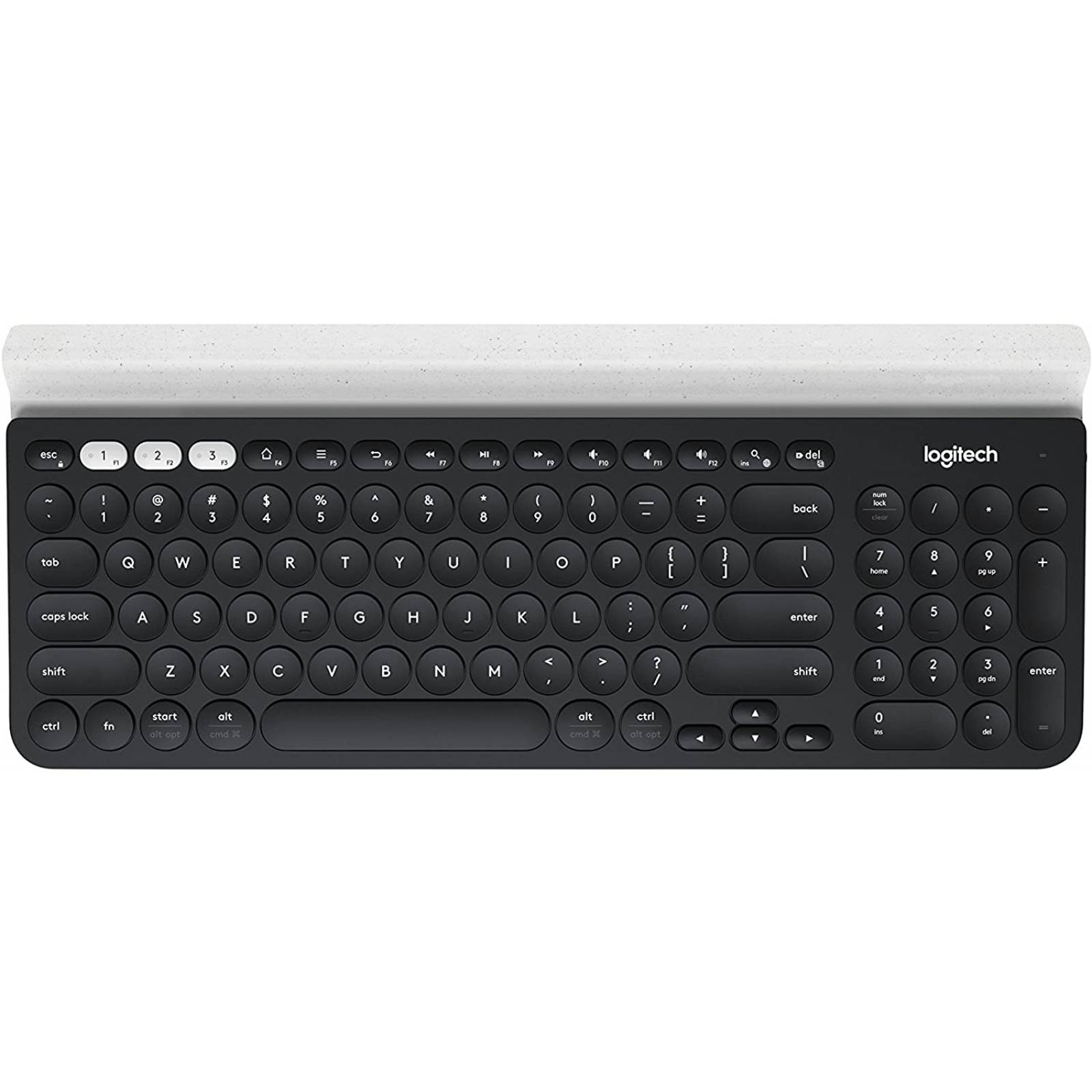 Teclado inalámbrico Logitech K780 920008026, Multidispositivo, Color Negro, soporta 3 dispositivos, base de goma integrada