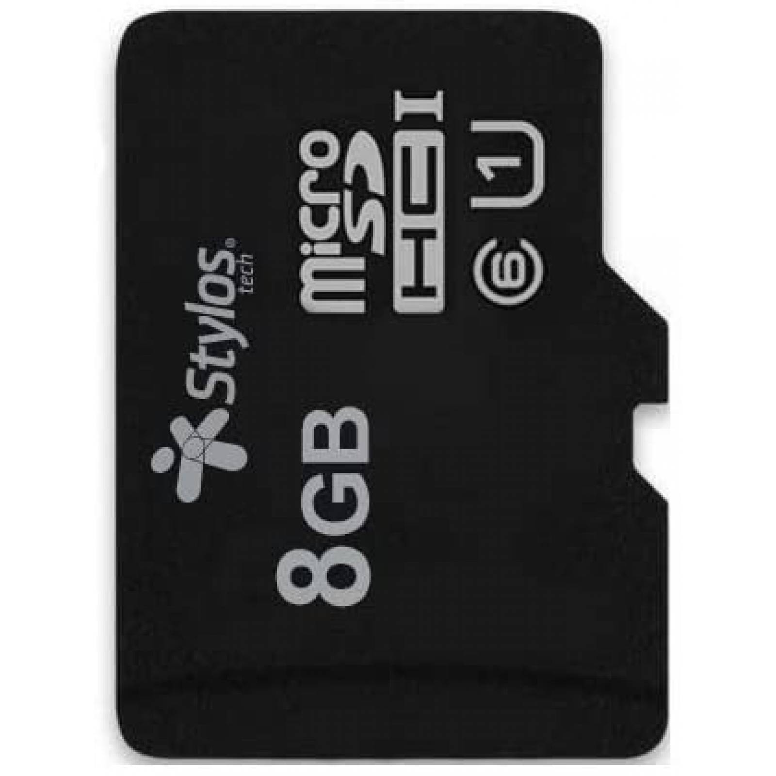 Memoria Micro SD 8GB Stylos  STMSDS1B  8 GB, 13MBs, 5 MBs, Negro, Clase 10