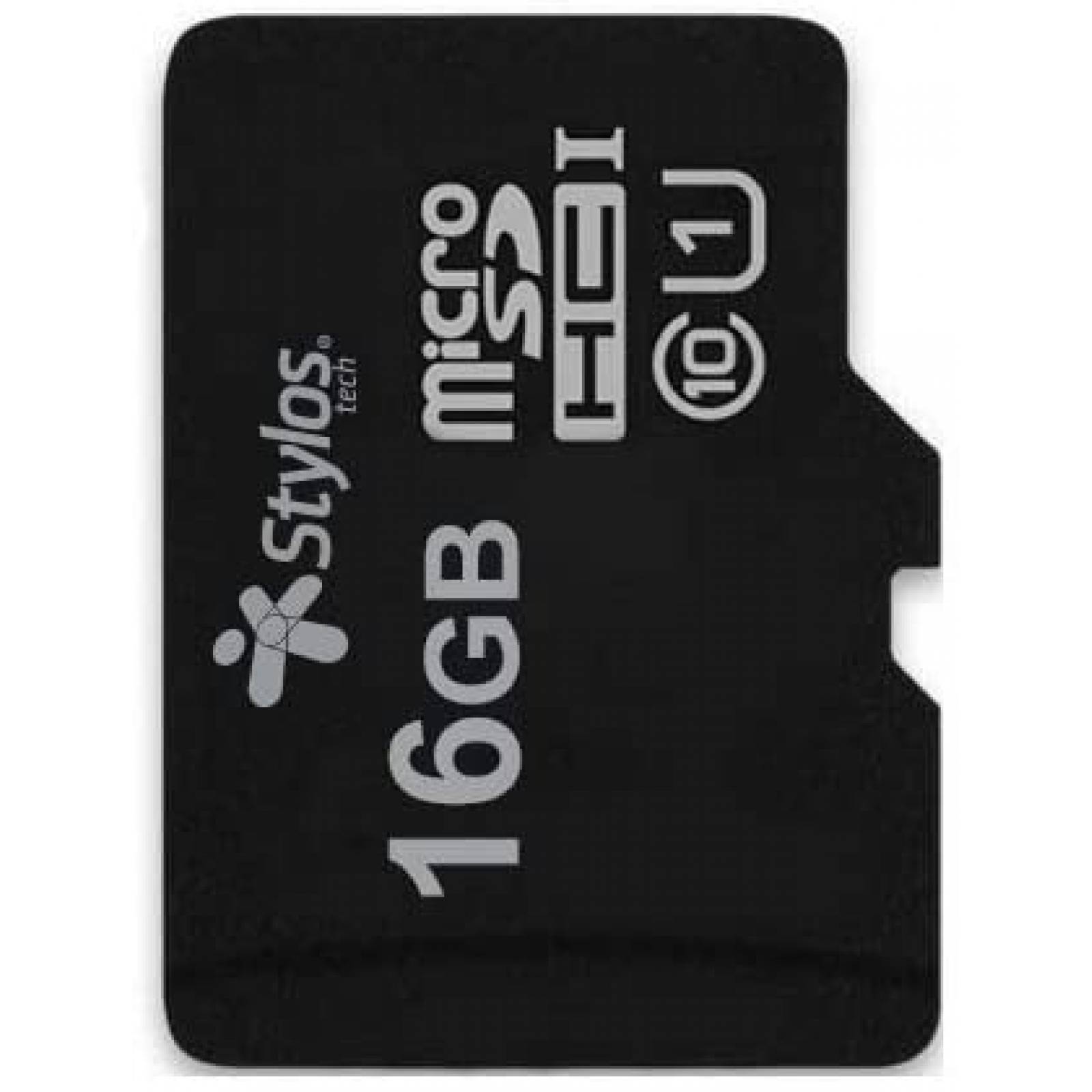 Memoria Micro SD 16GB Stylos STMSDS2B  16 GB, 13MBs, 5 MBs, Negro, Clase 10