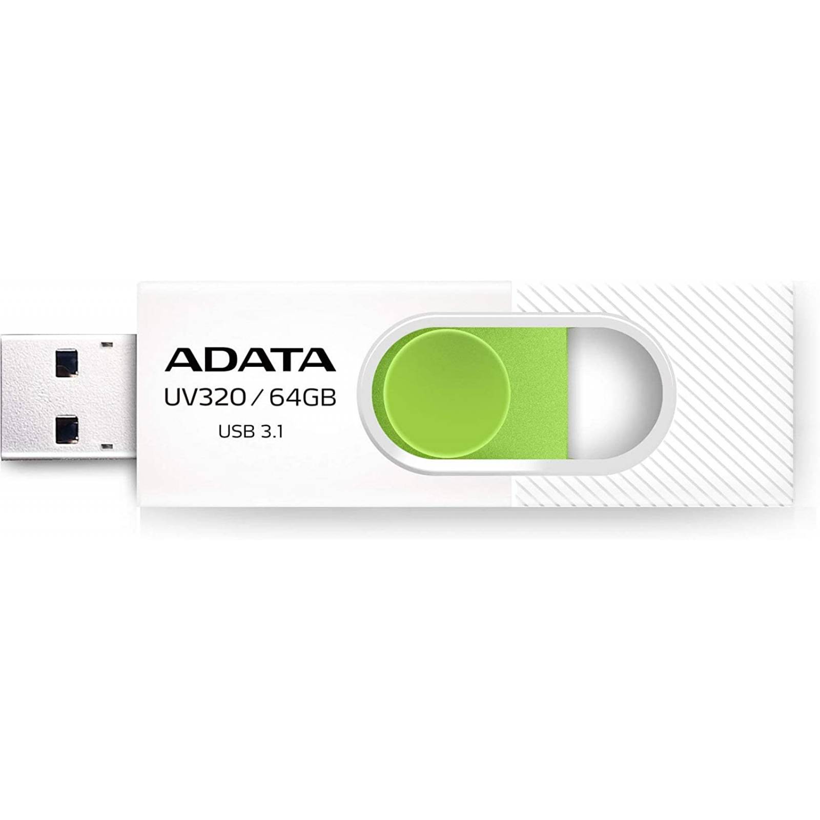 Memoria USB Adata UV320 64 GB 3.2 Color BlancoVerde