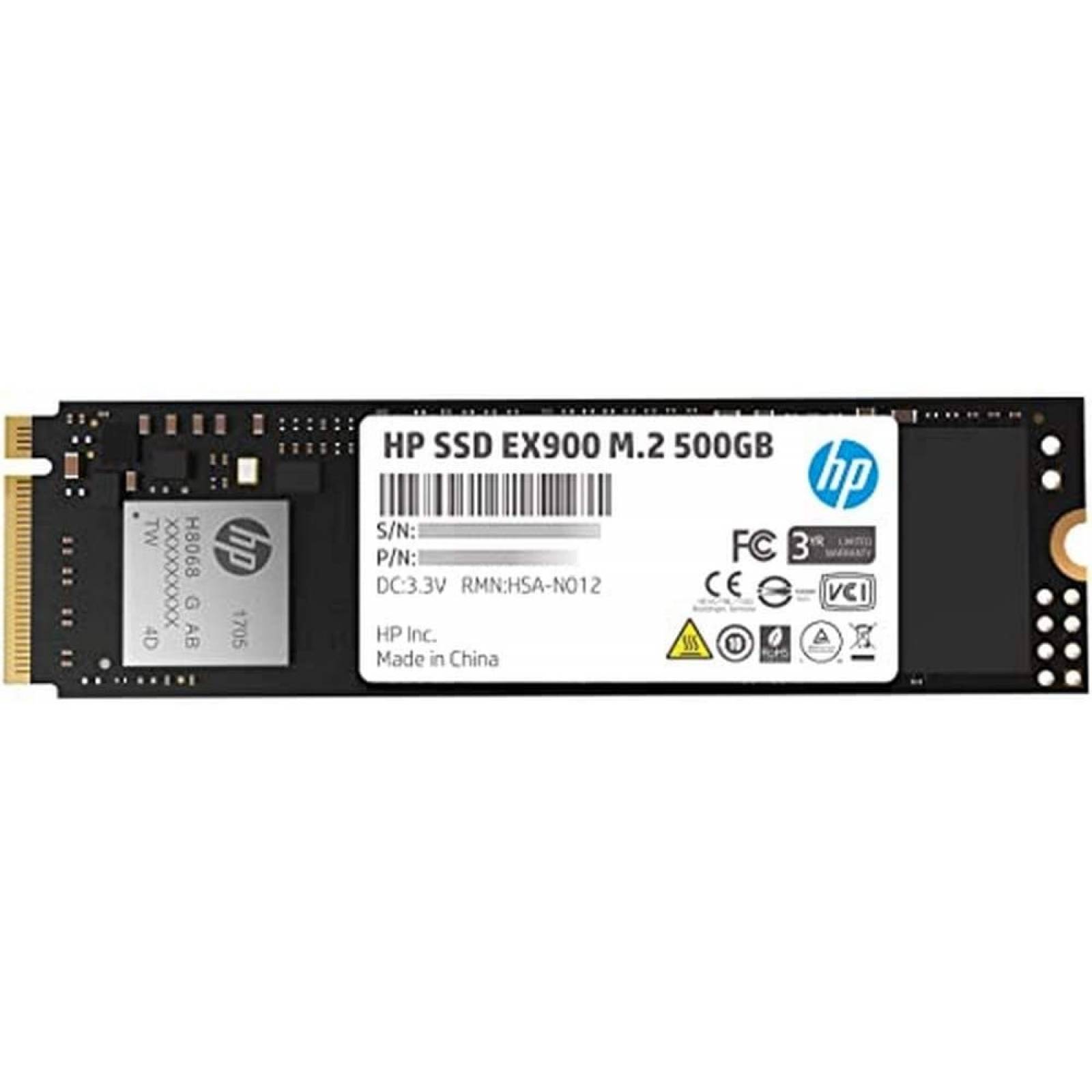 Unidad de Estado Solido SSD HP EX900 500 GB M.2 PCIe Gen 3x4