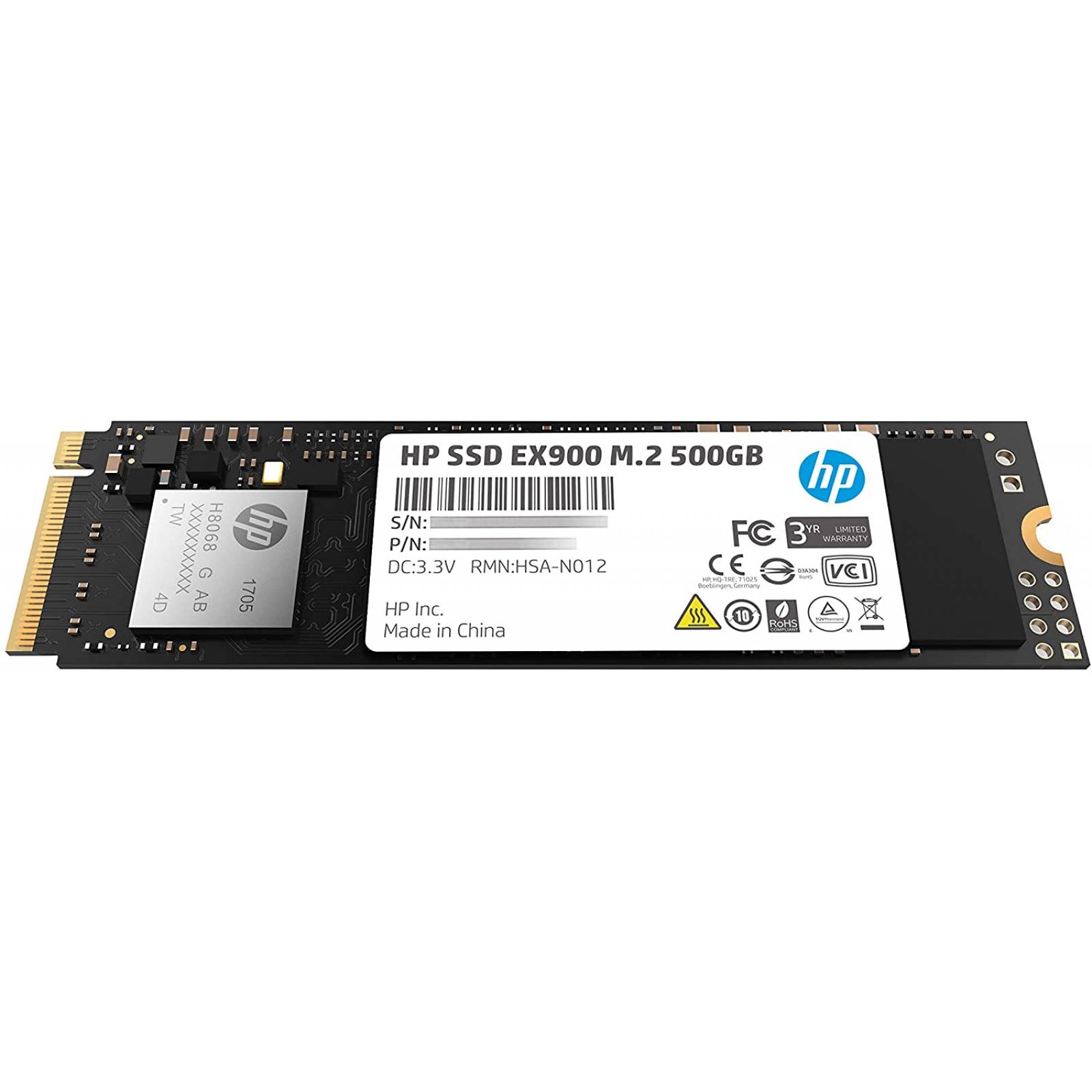 Unidad de Estado Solido SSD HP EX900 500 GB M.2 PCIe Gen 3x4