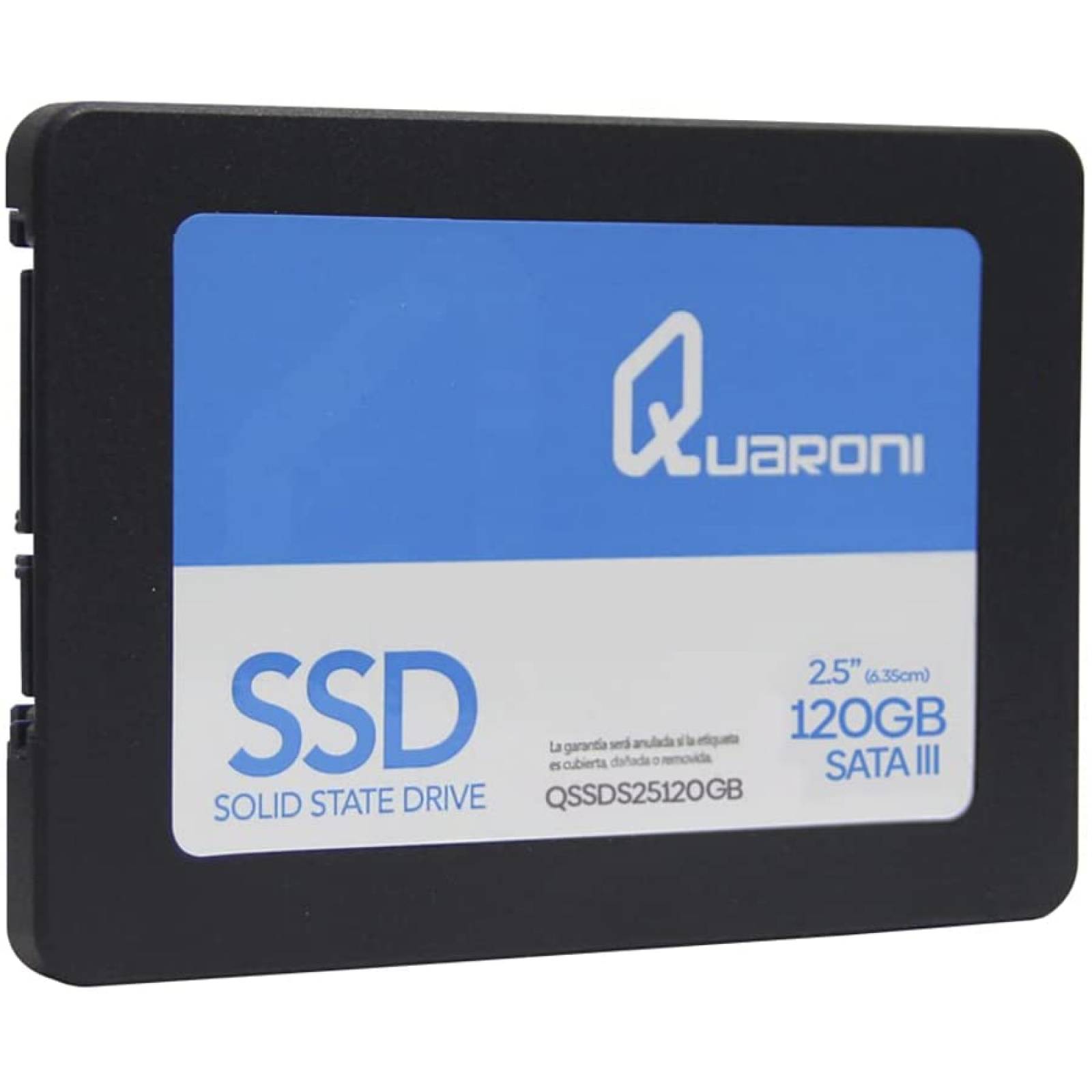UNIDAD DE ESTADO SOLIDO SSD QUARONI 2.5 120GB SATA3 6GB/S 7MM LECT 410MB/S ESCRIT 170MB/S.