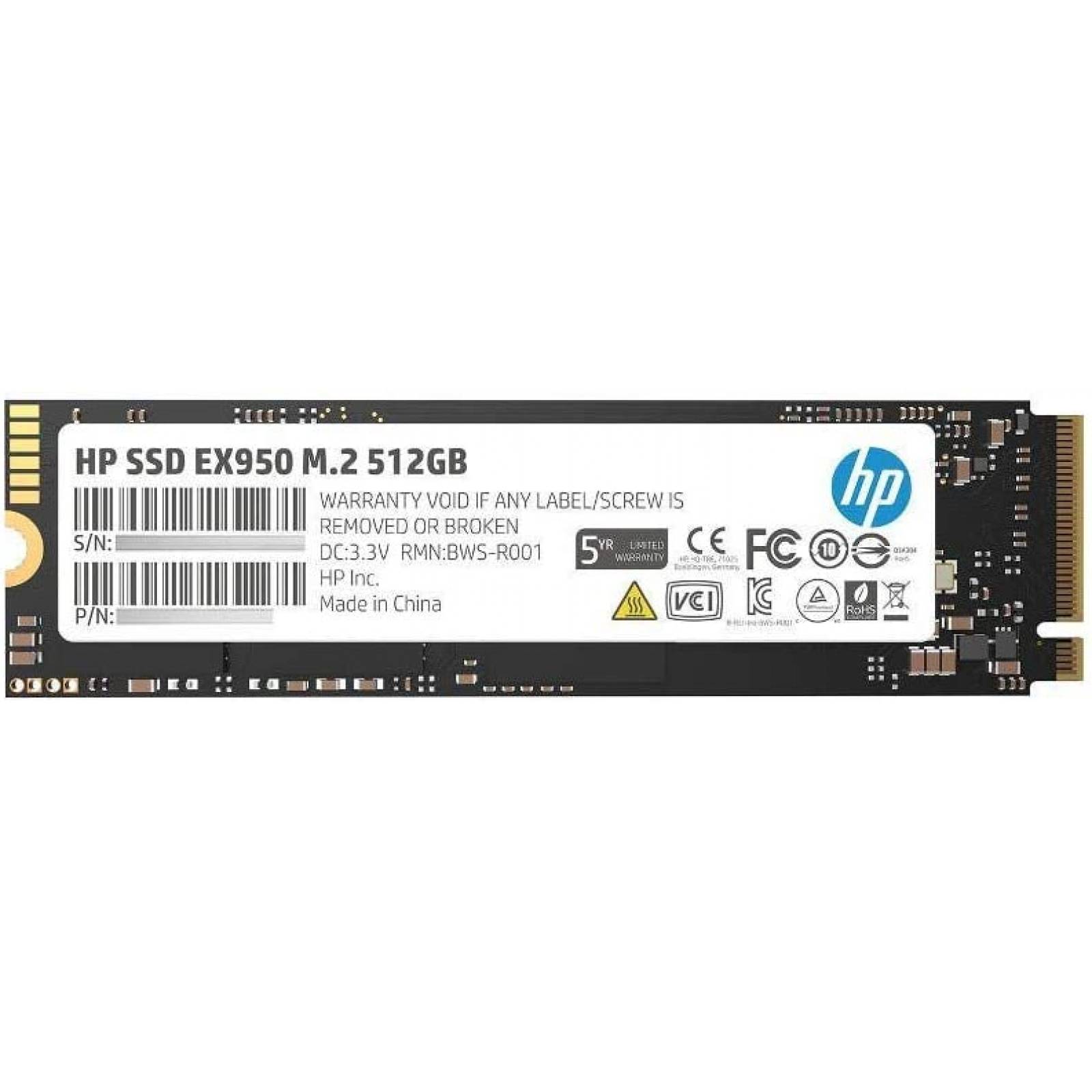 SSD HP EX950 5MS22AA#ABC 512 GB M.2 3500 MB/s 2250 MB/s para PC GAMING Laptop Ultrabook