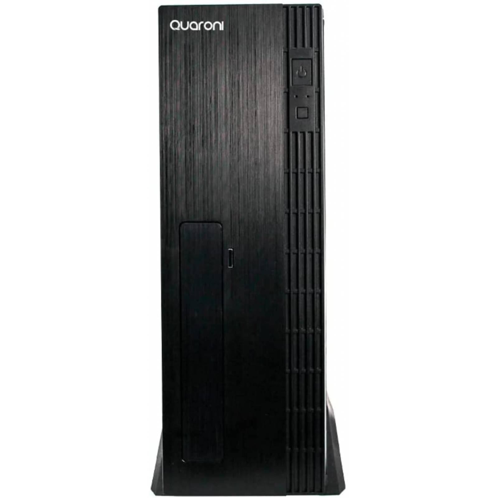 GABINETE SLIM QUARONI MICRO ATX /MINI ITX/FUENTE DE PODER 500W /COLOR NEGRO ACABADO CEPILLADO