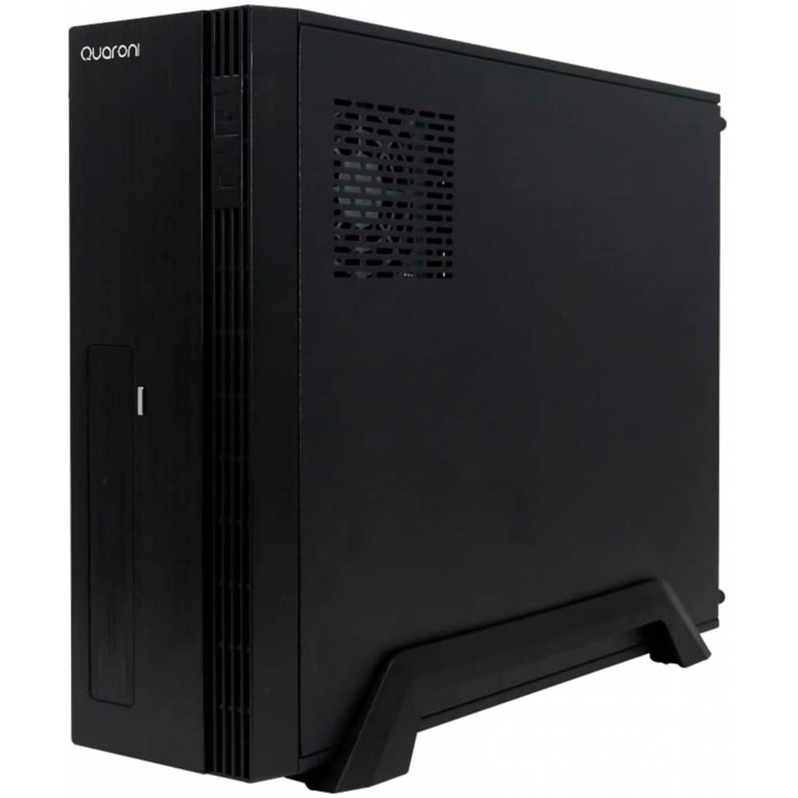 GABINETE SLIM QUARONI MICRO ATX /MINI ITX/FUENTE DE PODER 500W /COLOR NEGRO ACABADO CEPILLADO